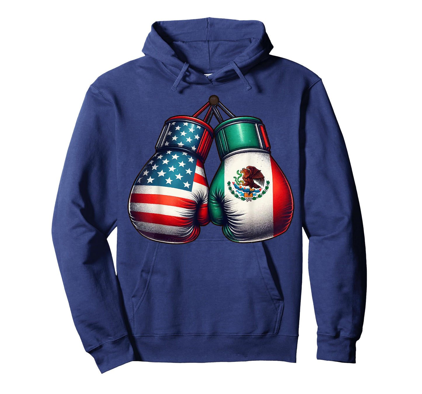 Vintage Style Boxing Gloves with USA and Mexican Flags Great T-Shirt