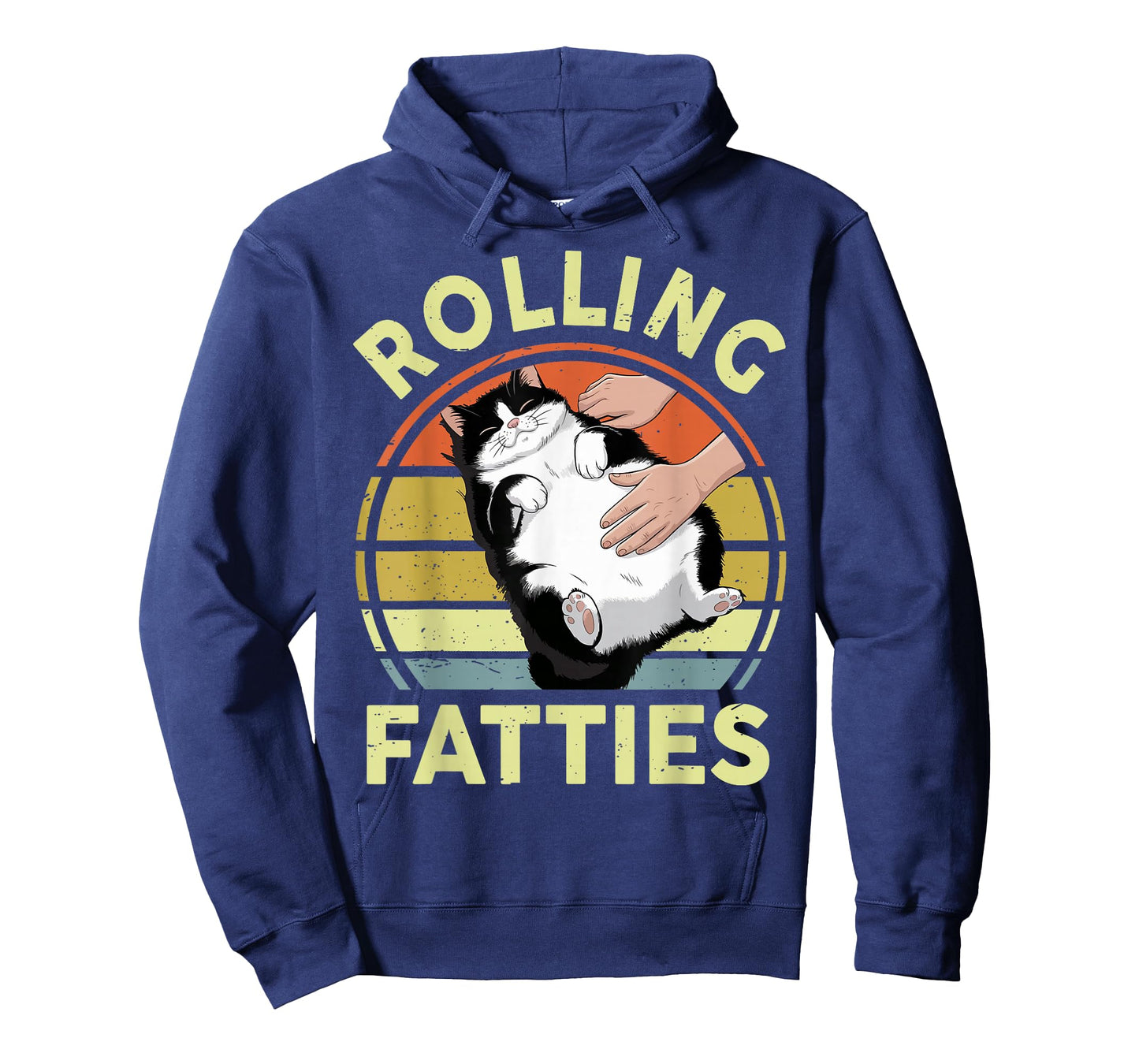 Rolling Fatties Funny Tuxedo Cat Breed Mom Dad Kitten Retro T-Shirt