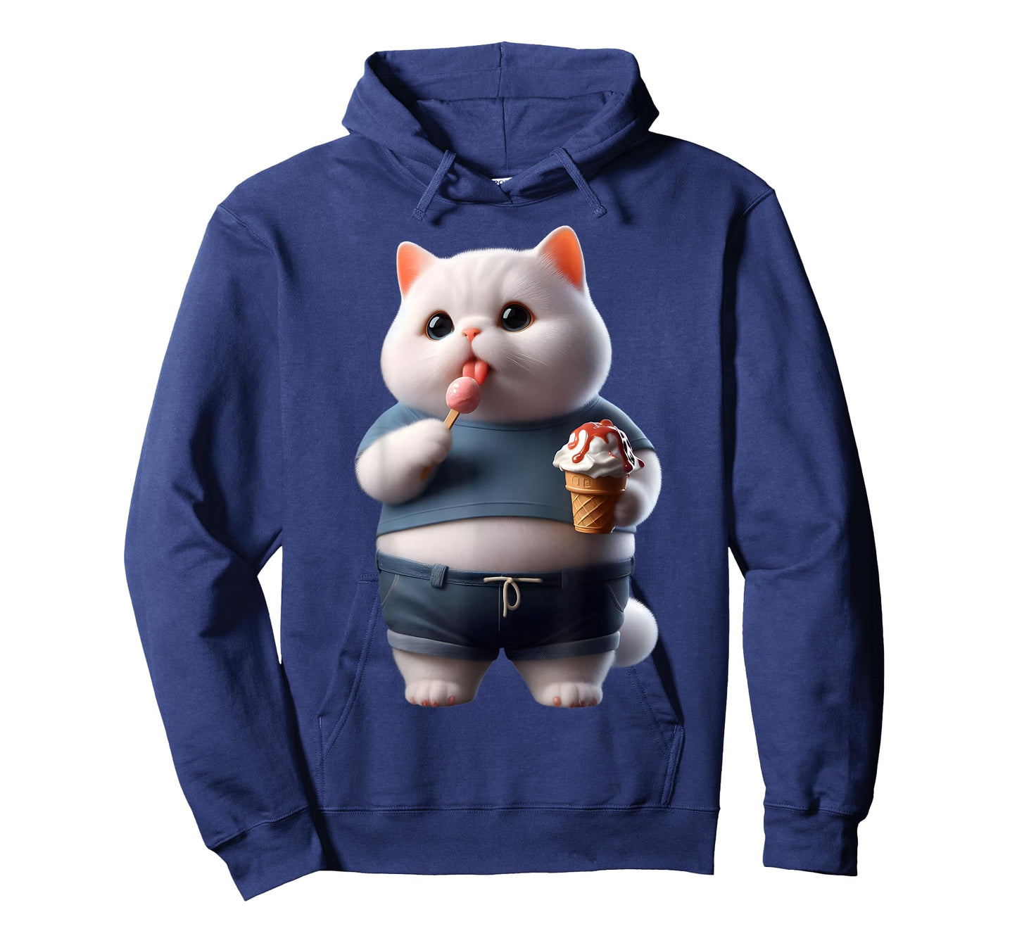 Funny Fat Cat Men Women Kids Ice Cream Fat Kitten Cat Lover T-Shirt