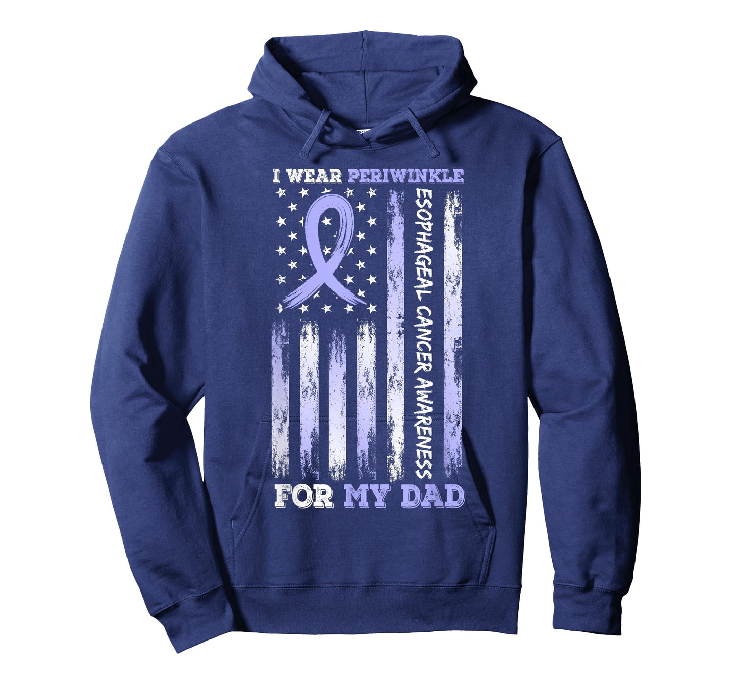 I Wear Periwinkle For My Dad USA Flag Ribbon Esophageal T-Shirt