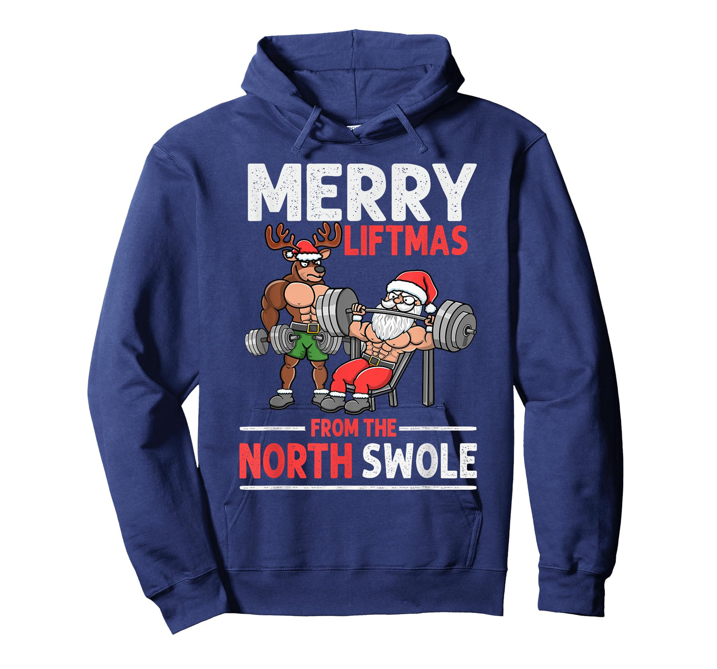Merry Liftmas from North Swole Muscle Santa Weightlifting T-Shirt