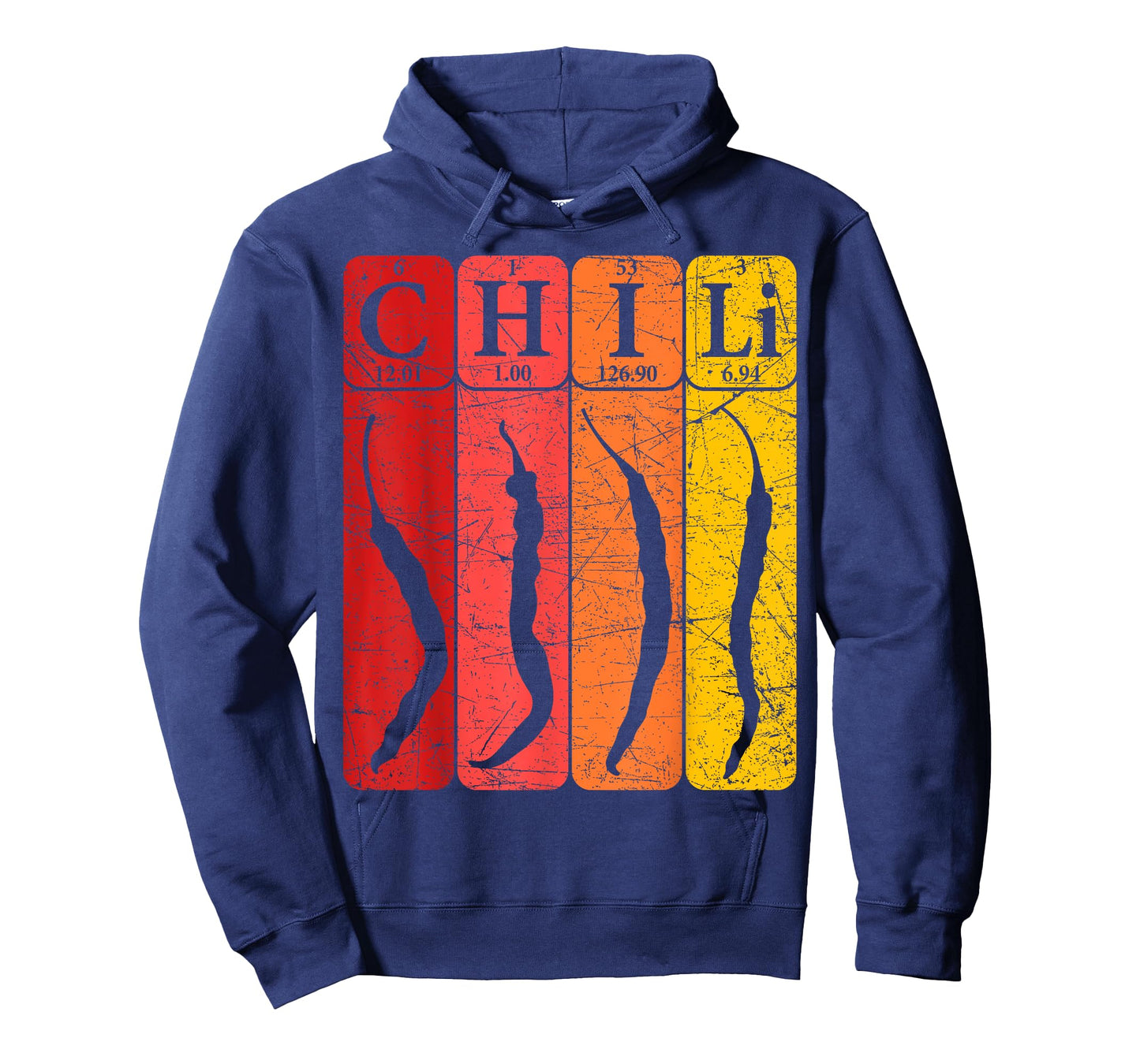 Chili Periodic Table Elements Chili Pepper Spicy Food Retro T-Shirt
