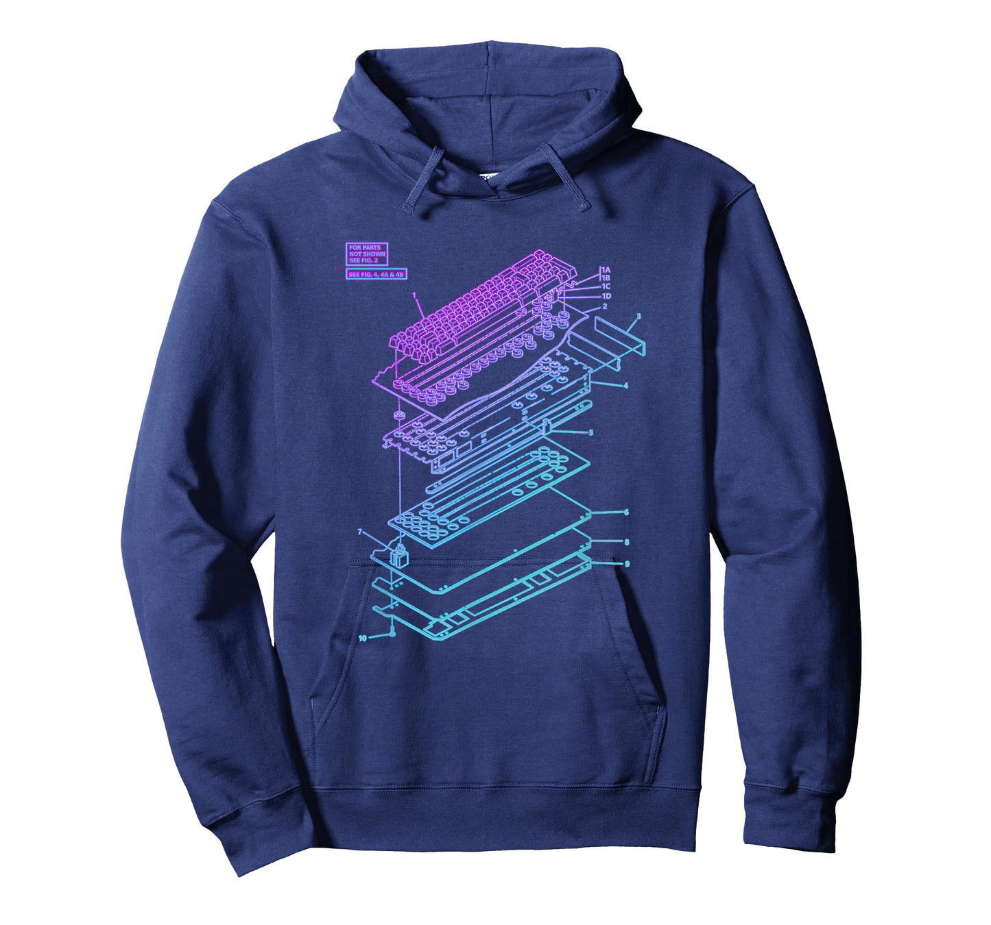 All Things Geek by MCMA Mechanical Keyboard Patent Drawing Graphic Design Art T-Shirt
