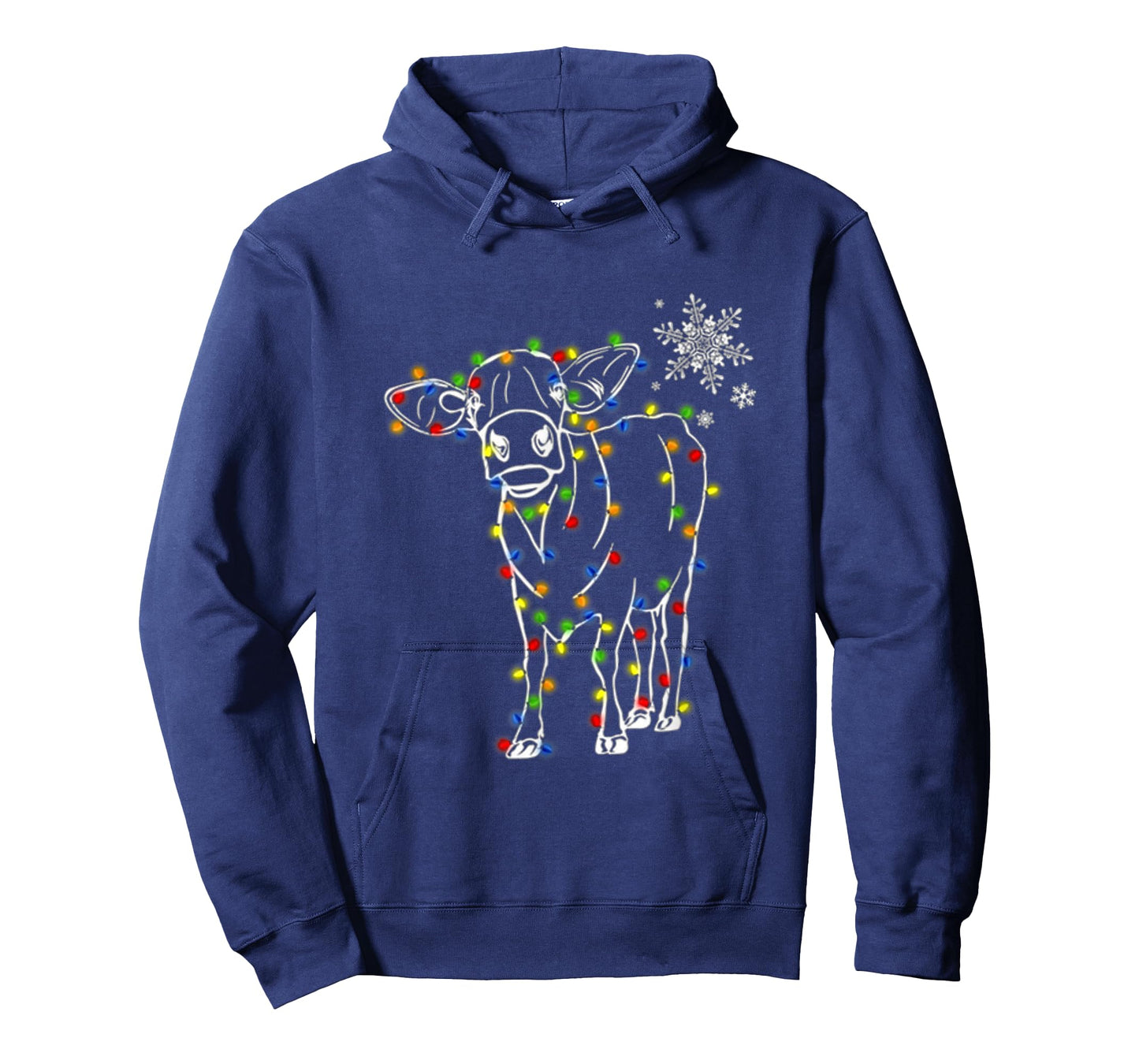 Cow Christmas Light Tree Cow Xmas Snow Lover T-Shirt