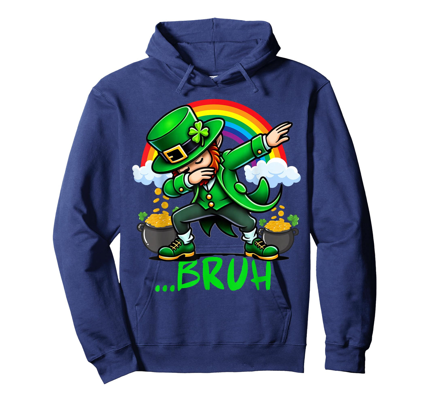 Bruh Dabbing Leprechaun Funny St Patricks Day Boys Kids T-Shirt