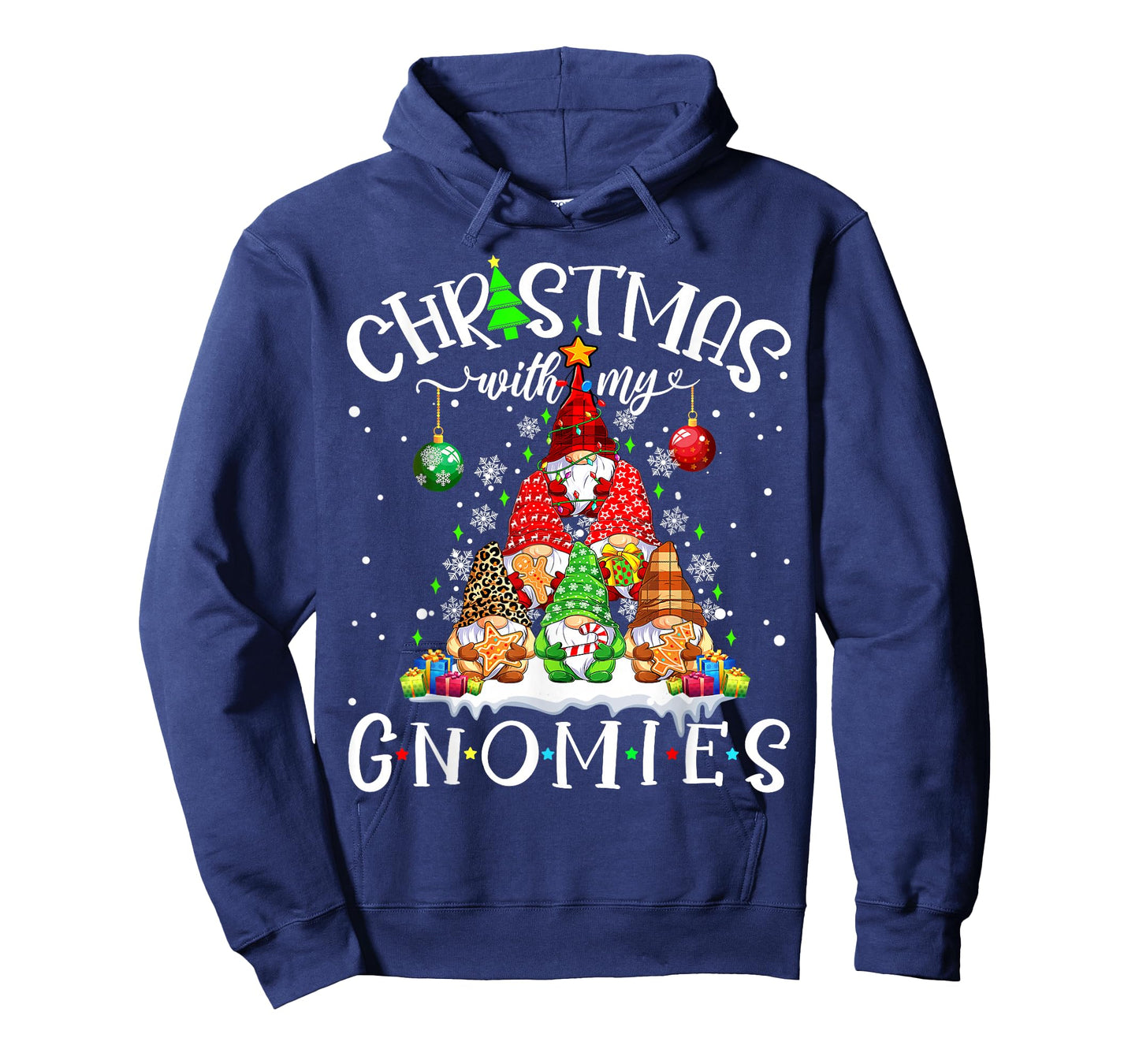 Christmas With My Gnomies Xmas Pajama Pine Tree Gnome Garden T-Shirt