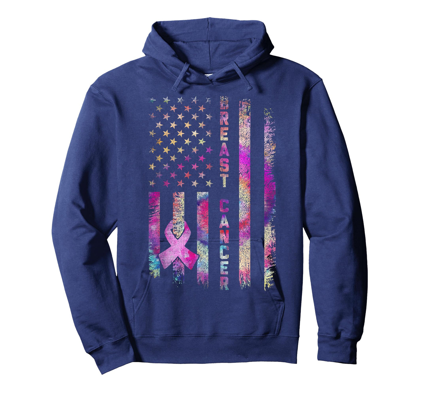 American Flag Breast Cancer Awareness Support Tie Dye T-Shirt