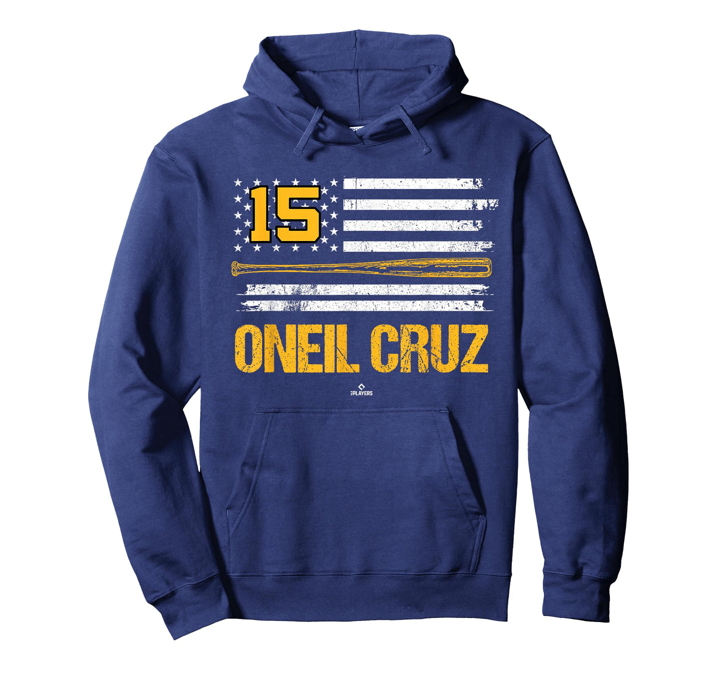 USA Flag Bat Oneil Cruz Pittsburgh Baseball MLBPA T-Shirt