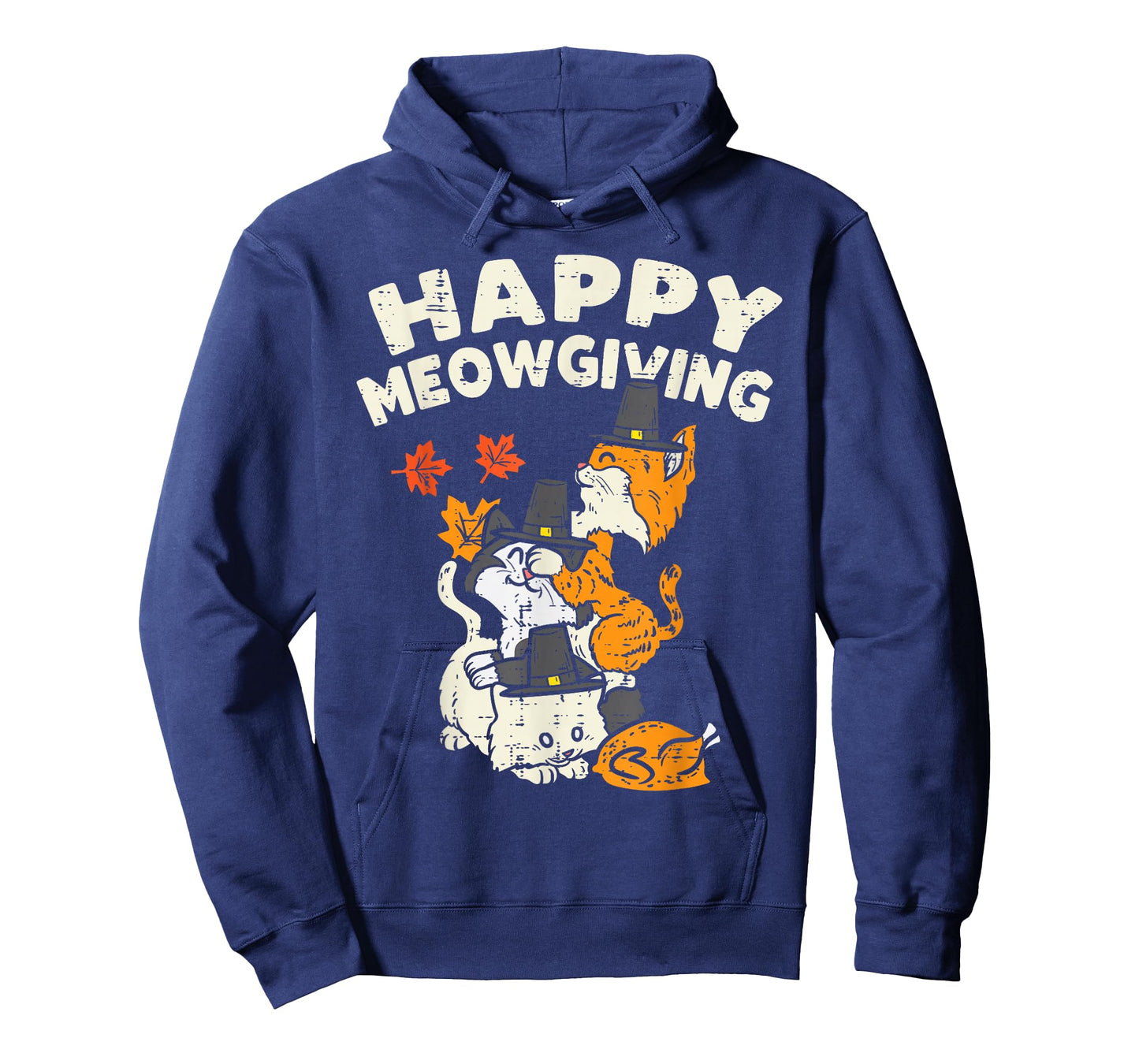 Happy Meowgiving Cats Leaves Turkey Thanksgiving Fall Autumn T-Shirt