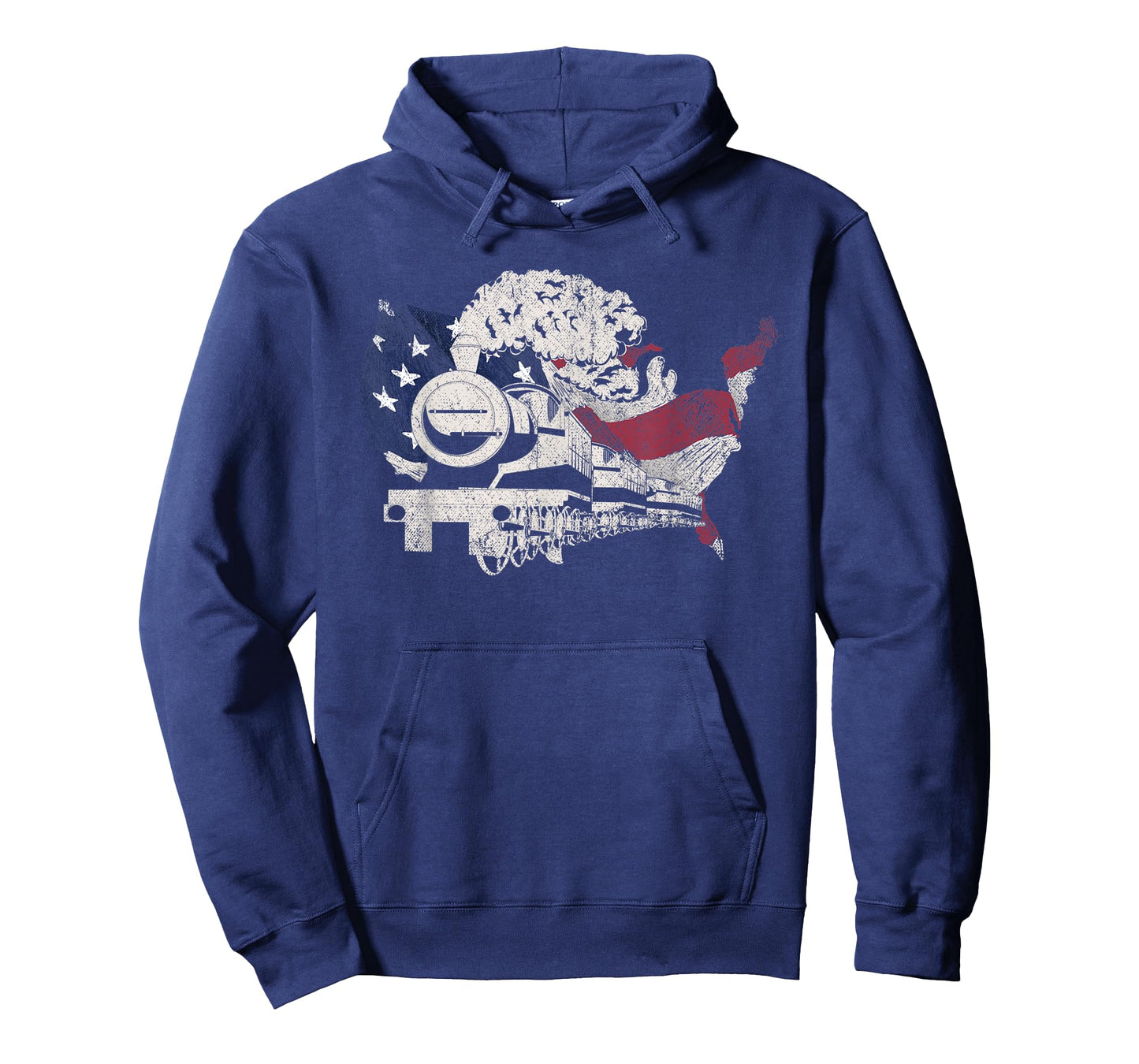 USA Flag Railroad Train Model Train Locomotive Proud Train T-Shirt for Women Kids Men
