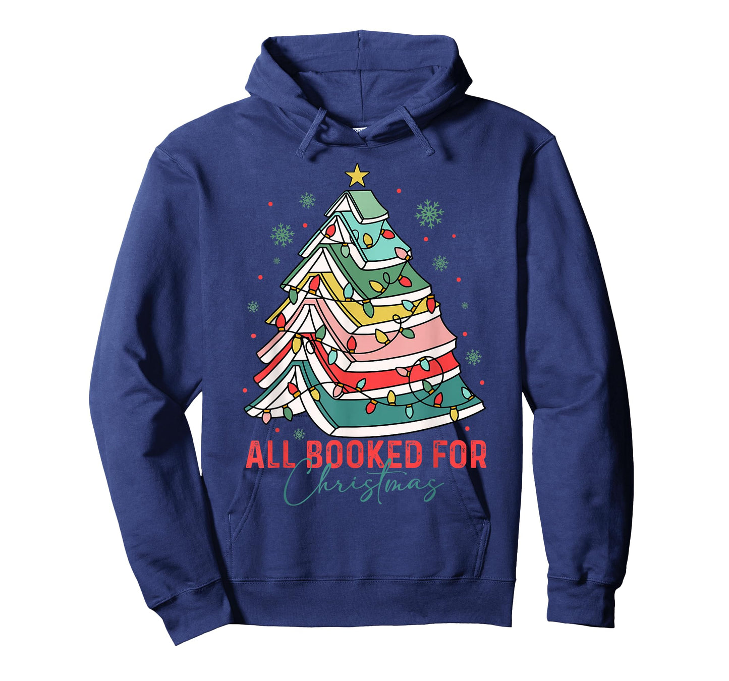 All Booked for Christmas Book Lovers Xmas Tree Lights Funny T-Shirt
