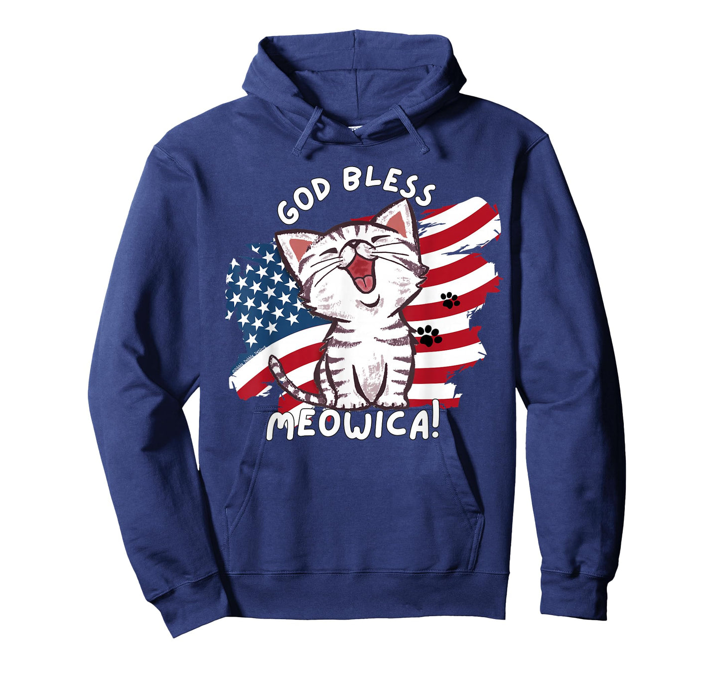 Funny Cat Lovers God Bless Meowica Patriotic 4th of July T-Shirt