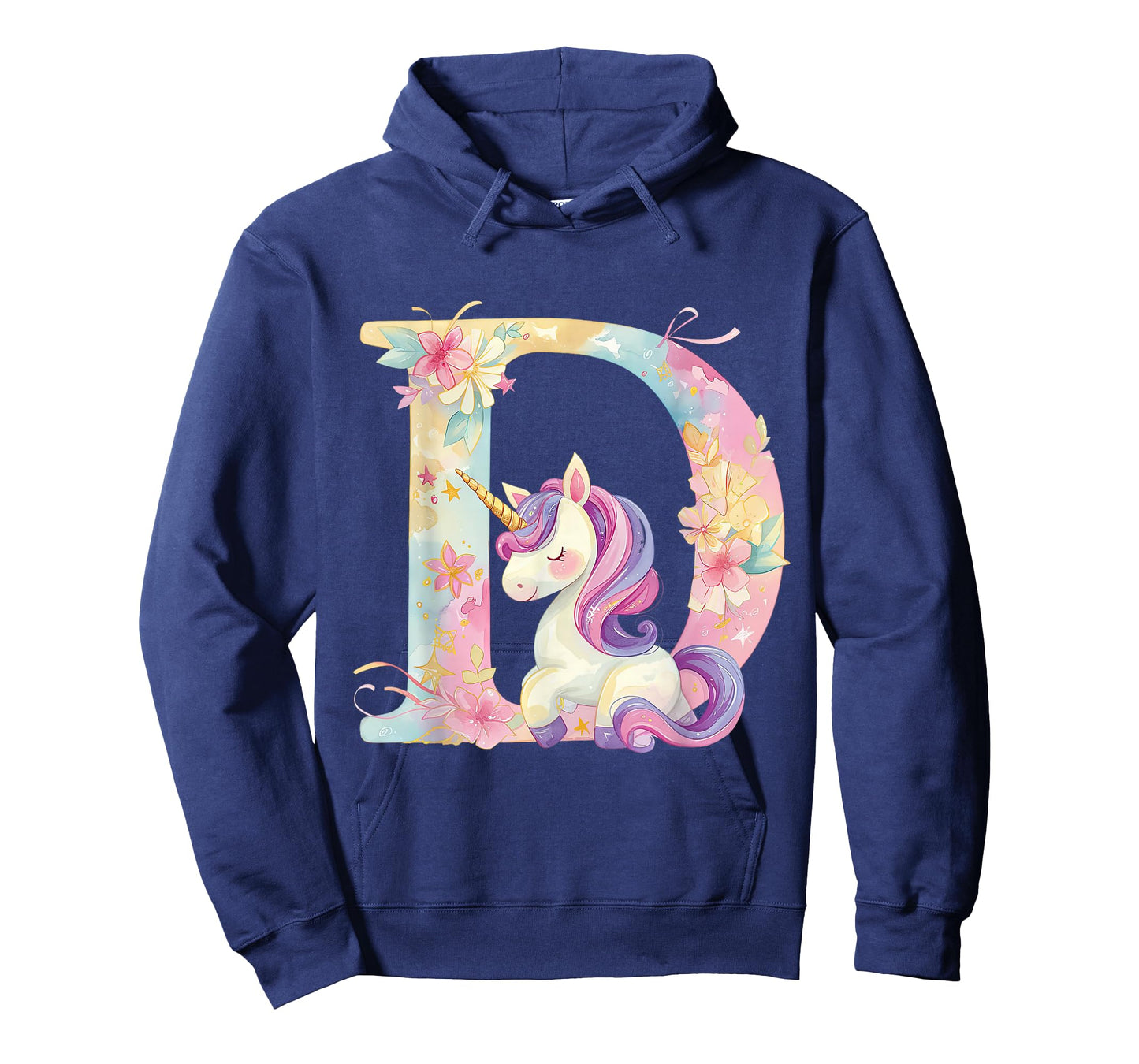 D Initial Letter Alphabet Unicorn Birthday Outfit Monogram D T-Shirt