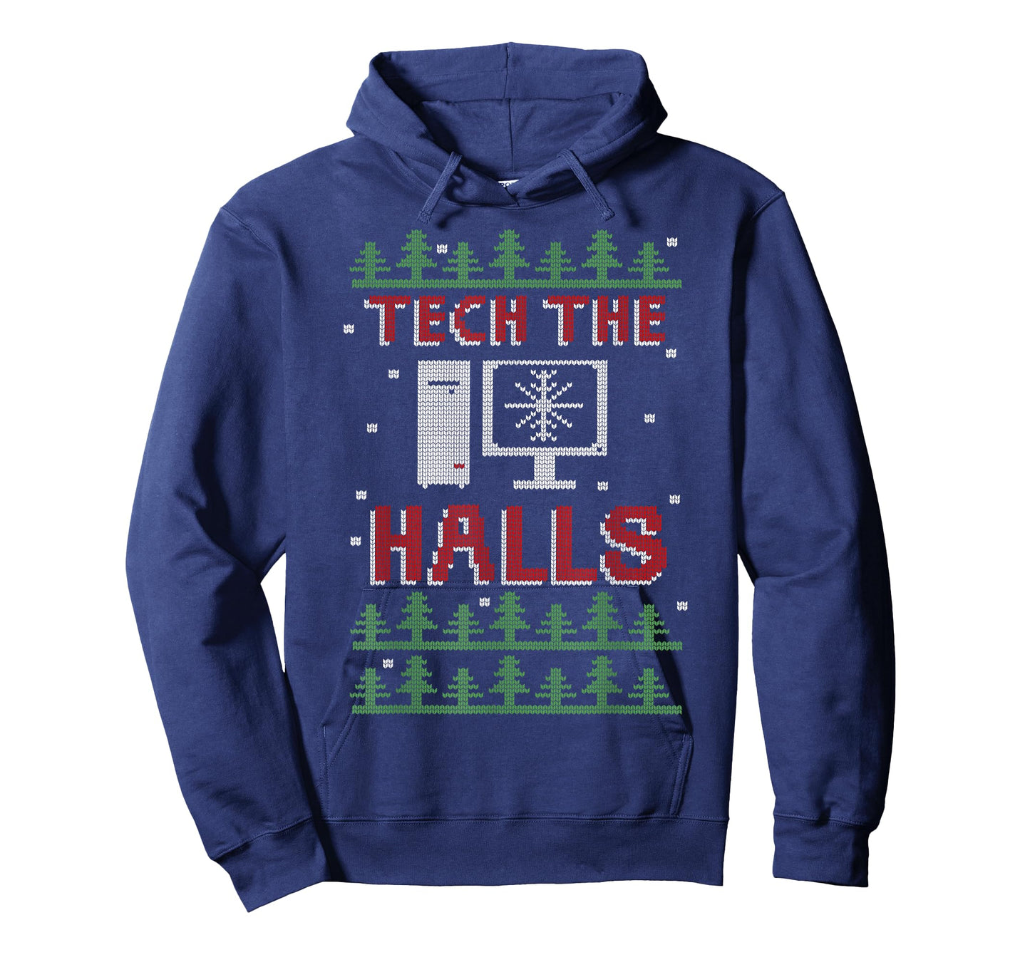 Tech The Halls Ugly Computer Geek Festive Christmas T-Shirt