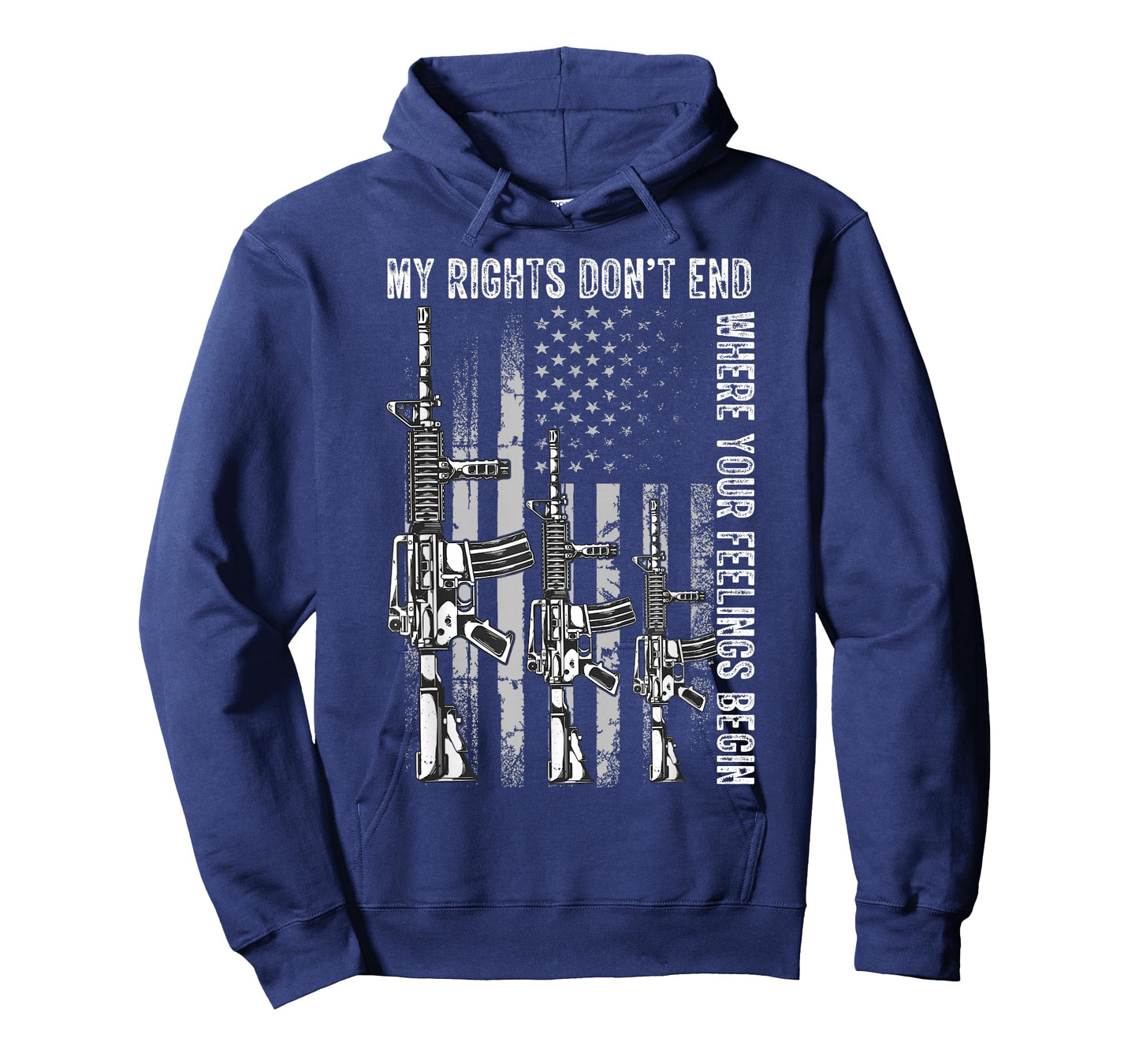 My Rights Don't End Where Your Feelings Begin USA Flag Gun T-Shirt Small