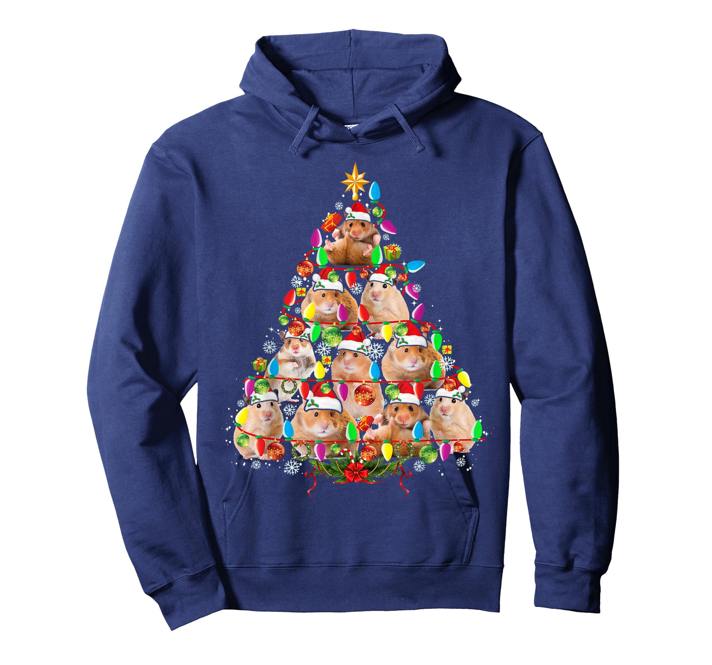 Hamsters Christmas Tree Santa Hamsters Christmas Lights T-Shirt