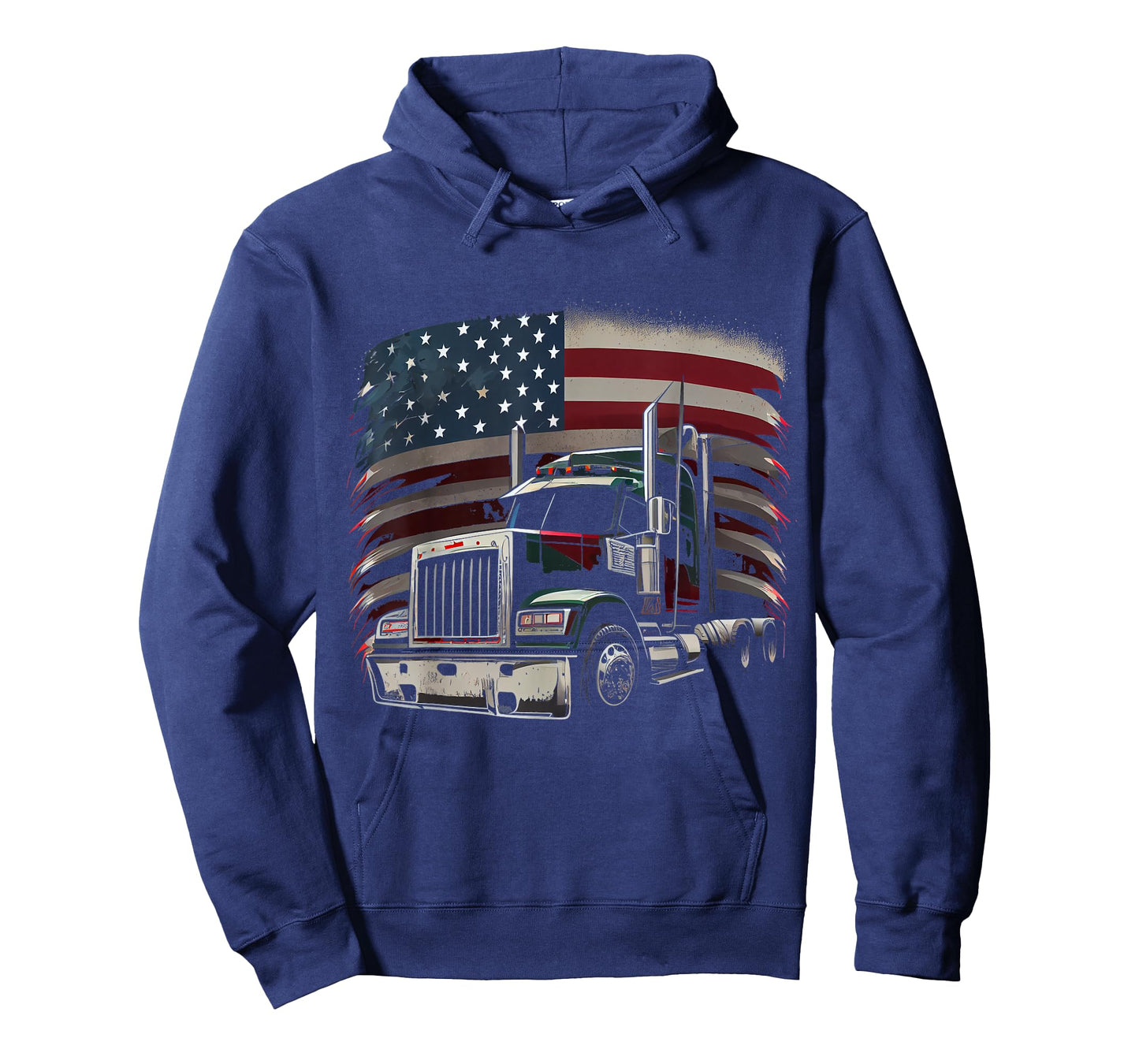 US American Flag Truck Driver 18 Wheeler Trucker Gift T-Shirt