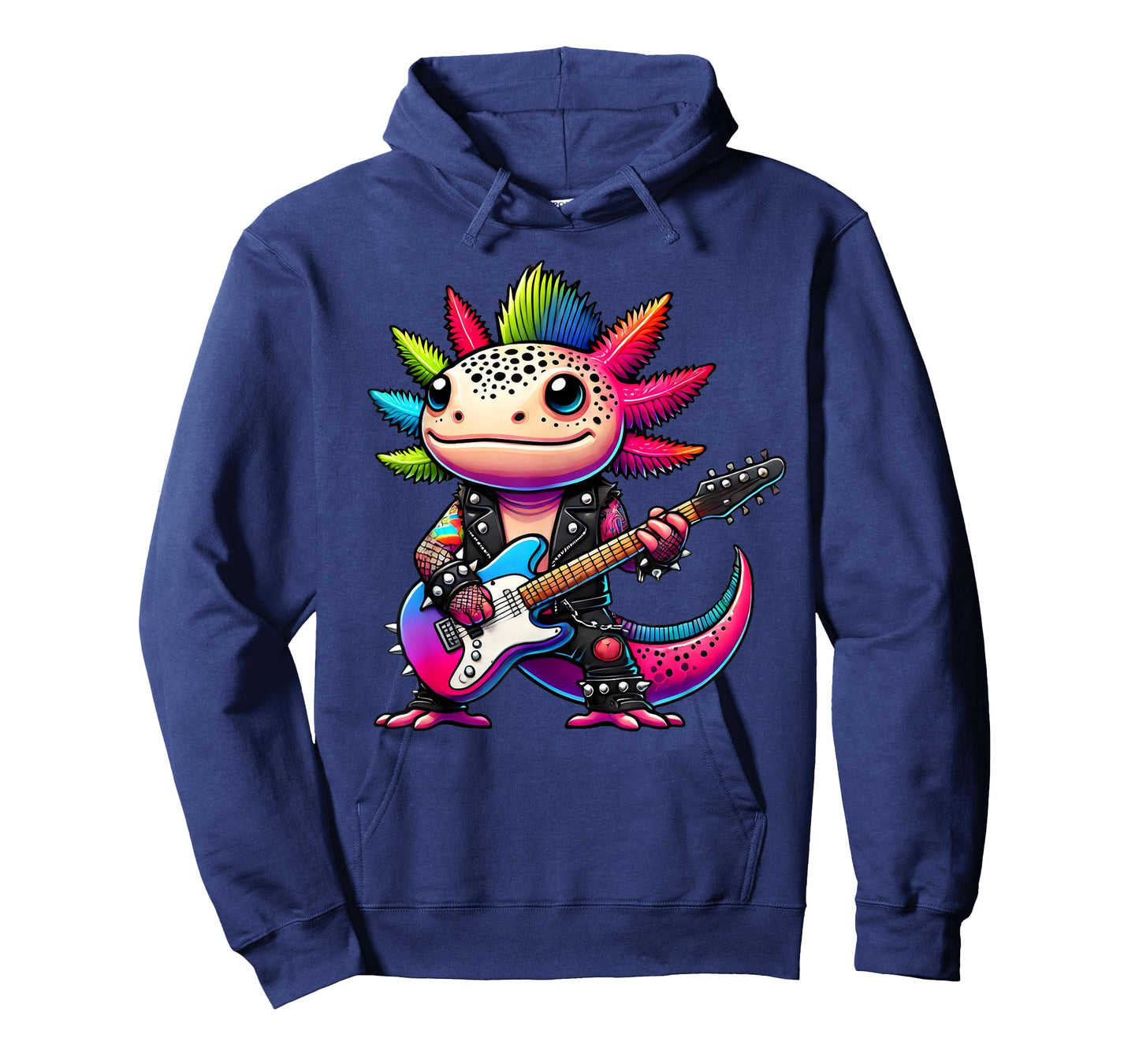 Cute Punk Axolotl, Rock'n Roll Goth Kawaii Guitar Band Funny T-Shirt