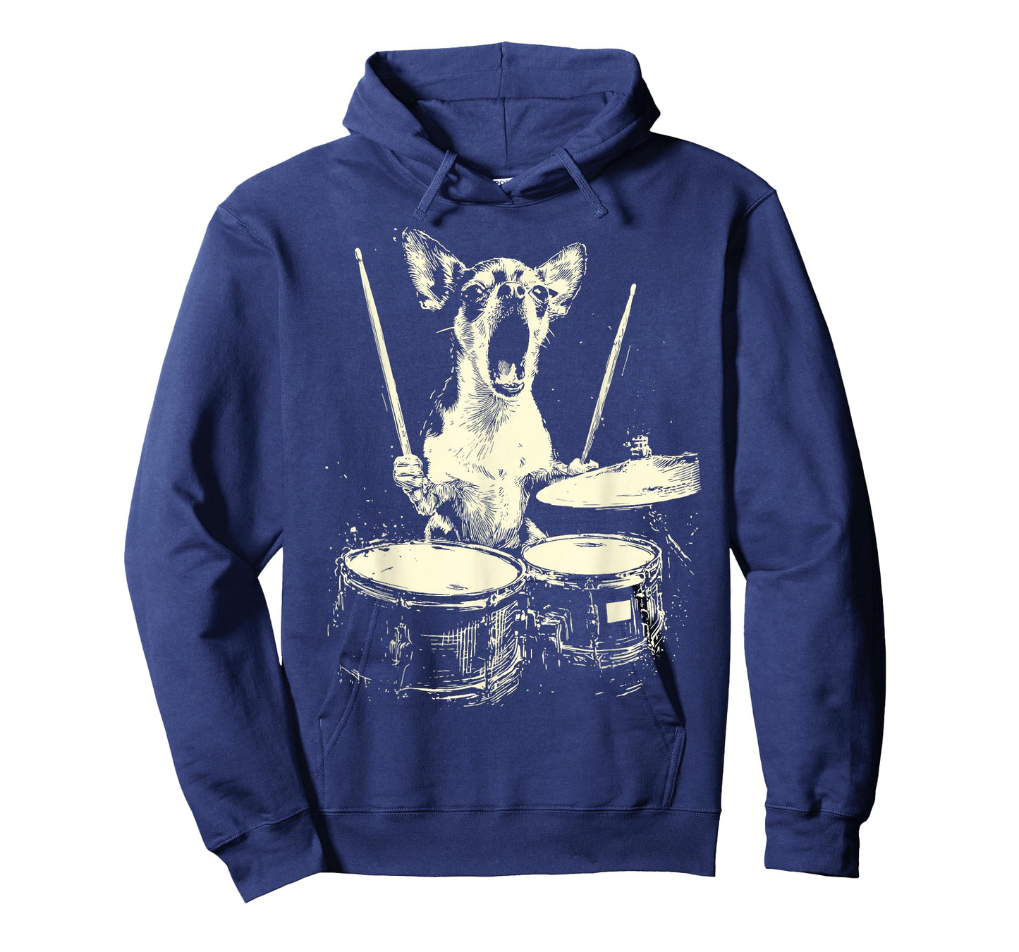 Cute Chihuahua Playing Drums Funny Music Dog Drummer Graphic T-Shirt