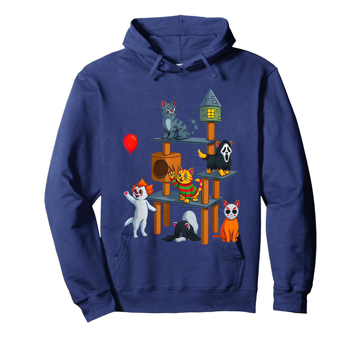 Cute Creepy Cat Horror Movie Design for Halloween T-Shirt