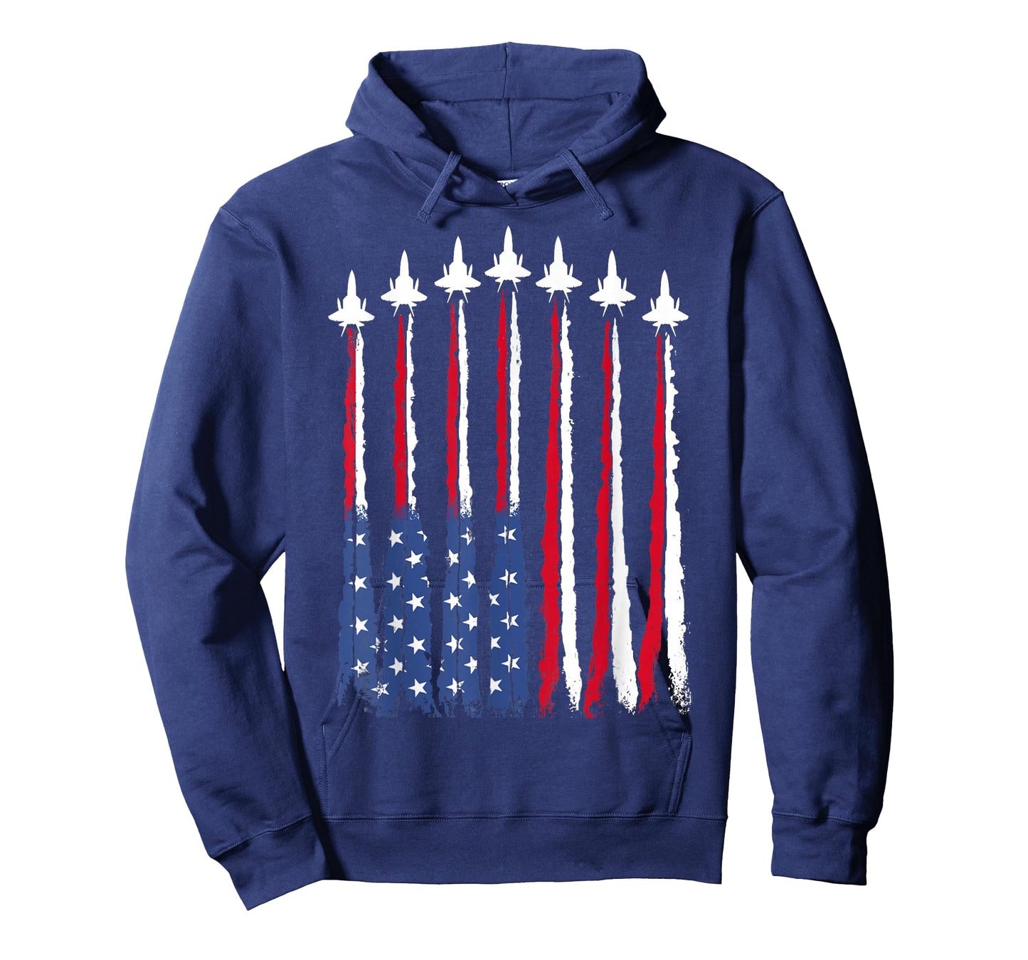 Patriotic Red White Blue USA Flag Fighter Jets 4th of July T-Shirt