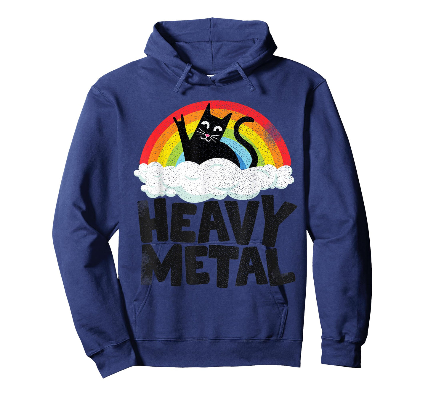 Heavy Metal Cat Rainbow Retro Kids Goth Funny Death Metal T-Shirt