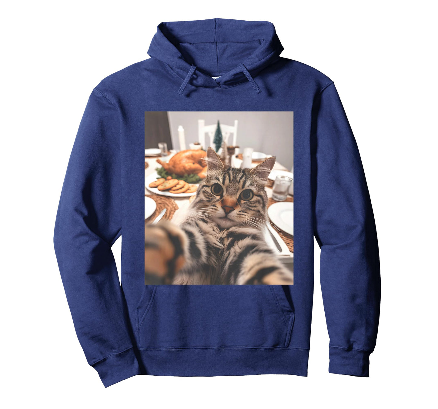 Cat Selfie Thanksgiving Funny Turkey Dinner T-Shirt
