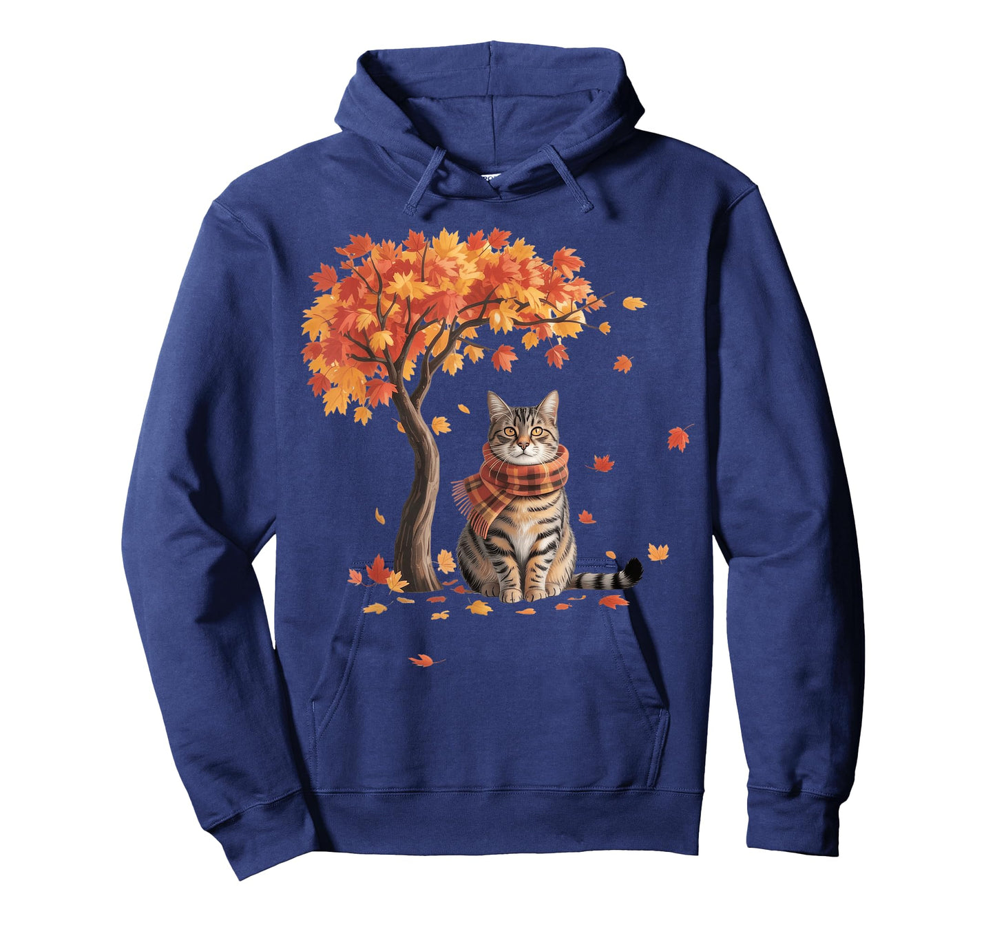 Cat Leaf Fall Tree Hello Autumn Thanksgiving T-Shirt