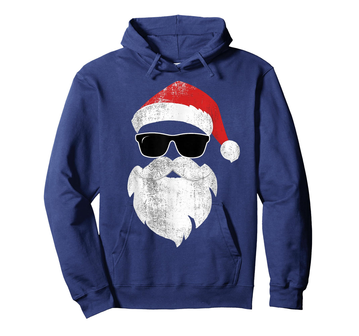 Funny Hipster Santa Face with Hat Beard & Glasses Christmas T-Shirt