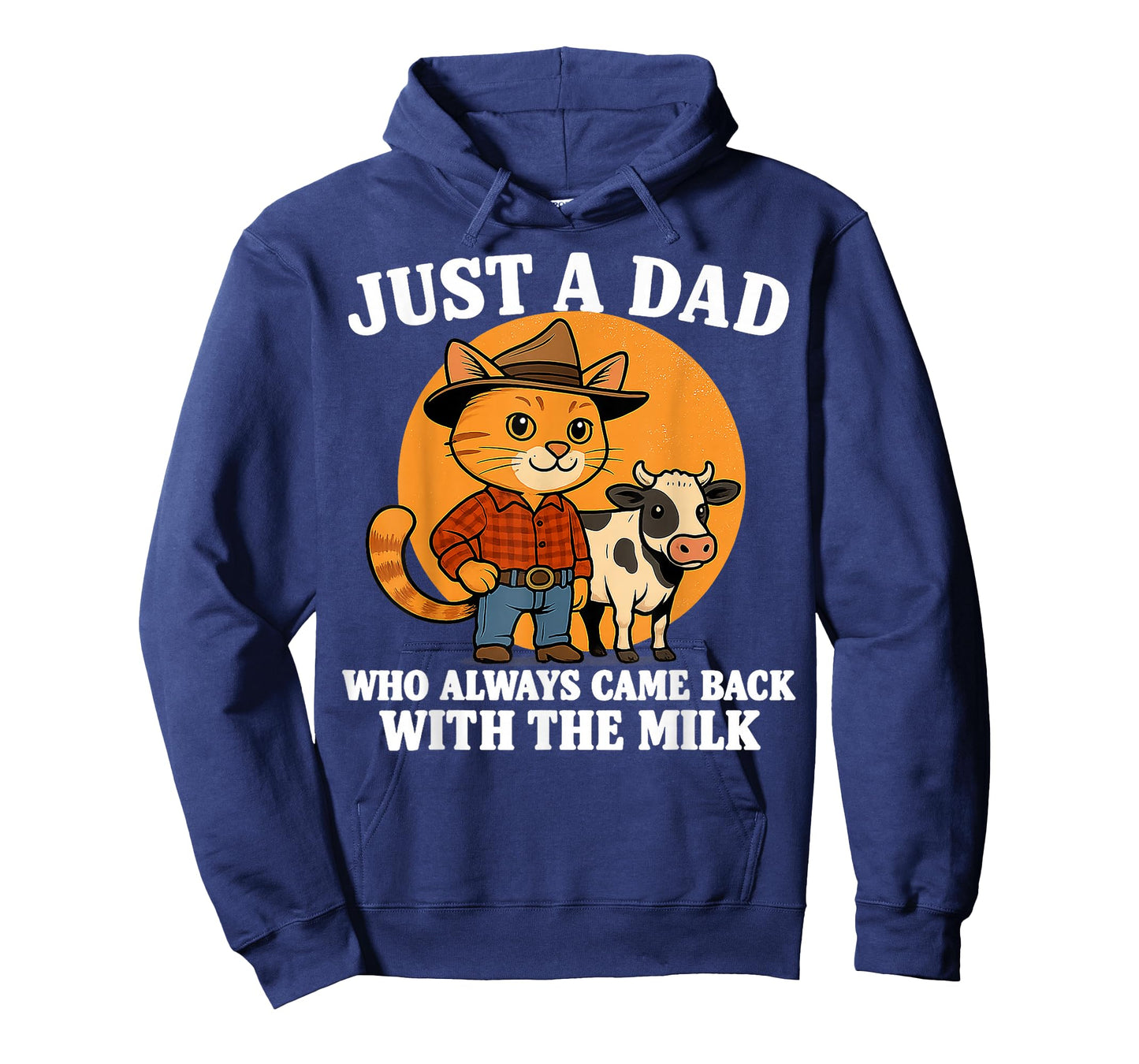 Western Cowboy Cat Just A Dad Who Came Back with Milk T-Shirt