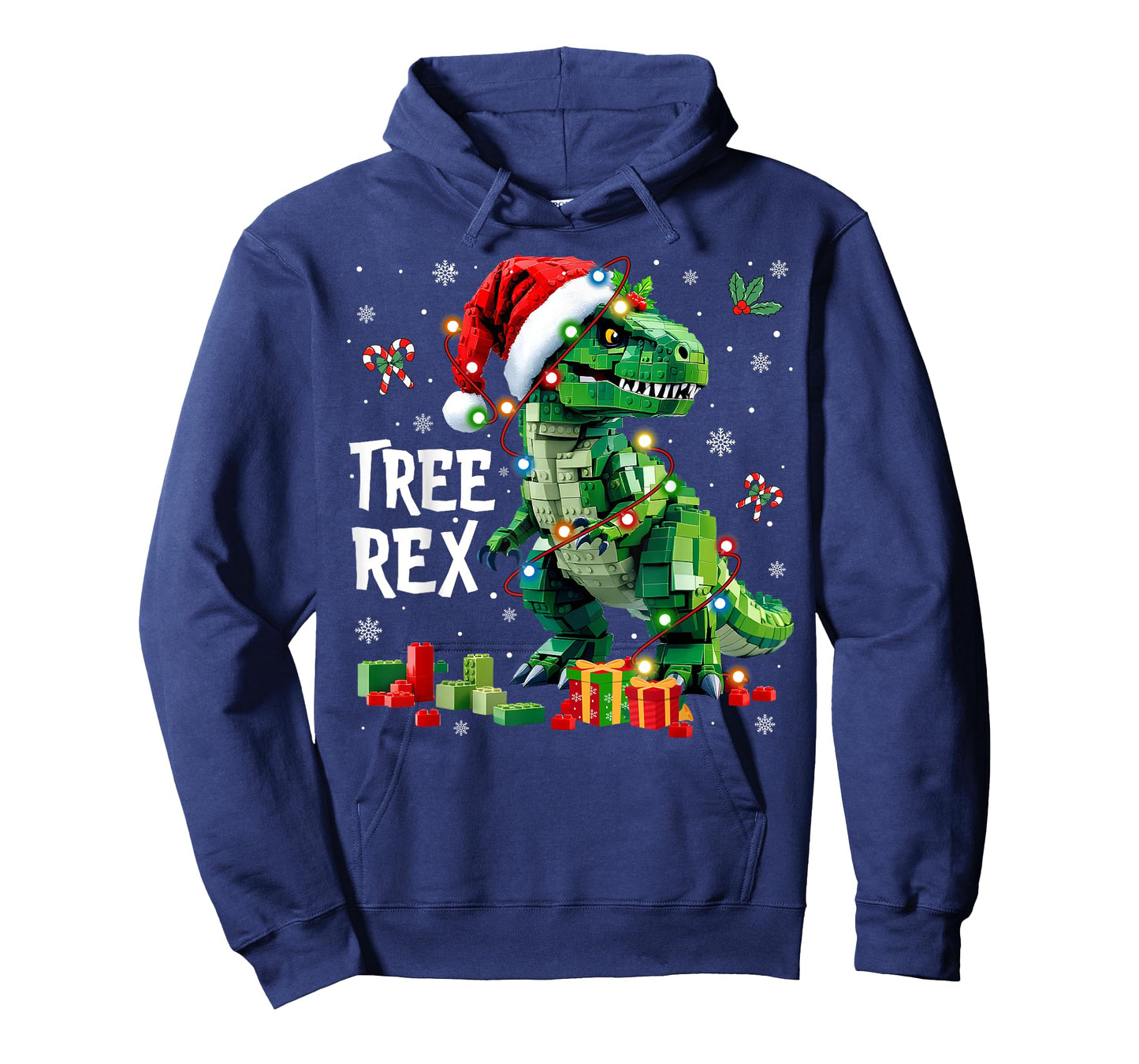 Christmas Builder Block Brick Building Dinosaur Mens Boys T-Shirt