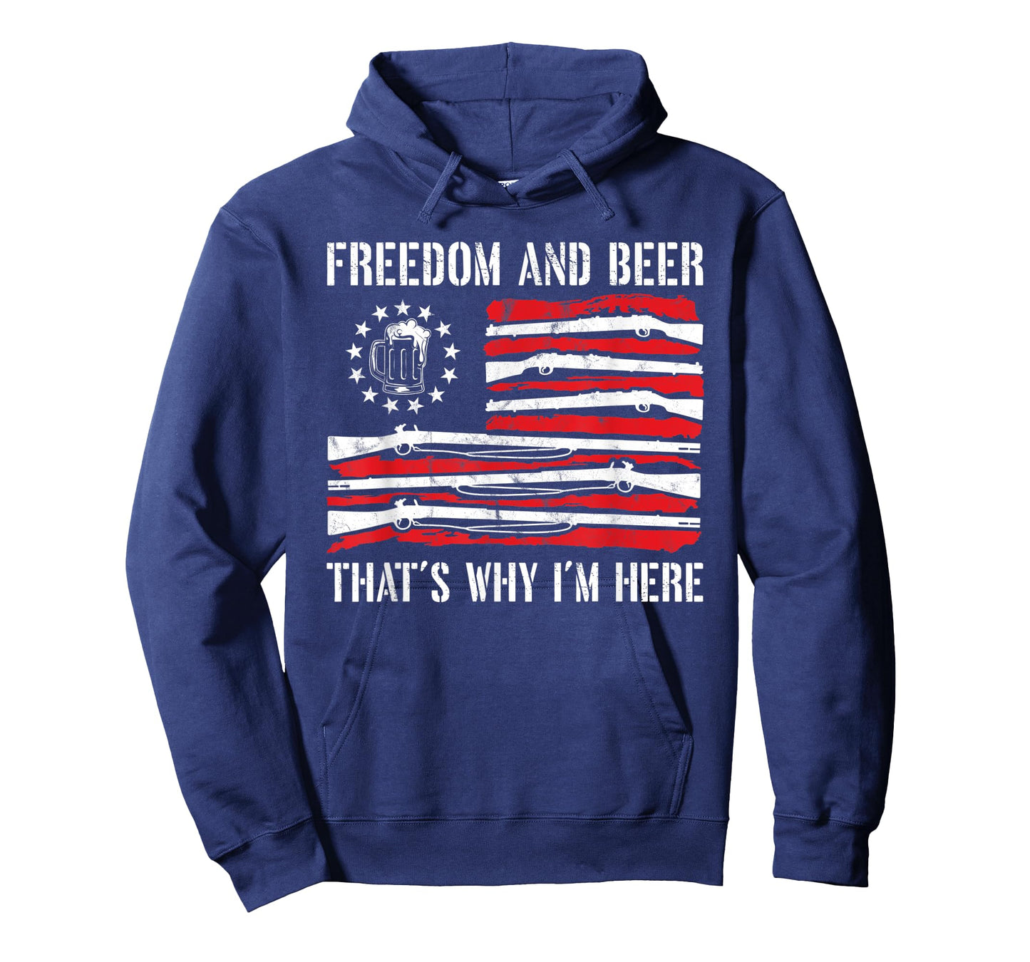 4th of July Freedom And Beer Gun Rights Merica American Flag T-Shirt