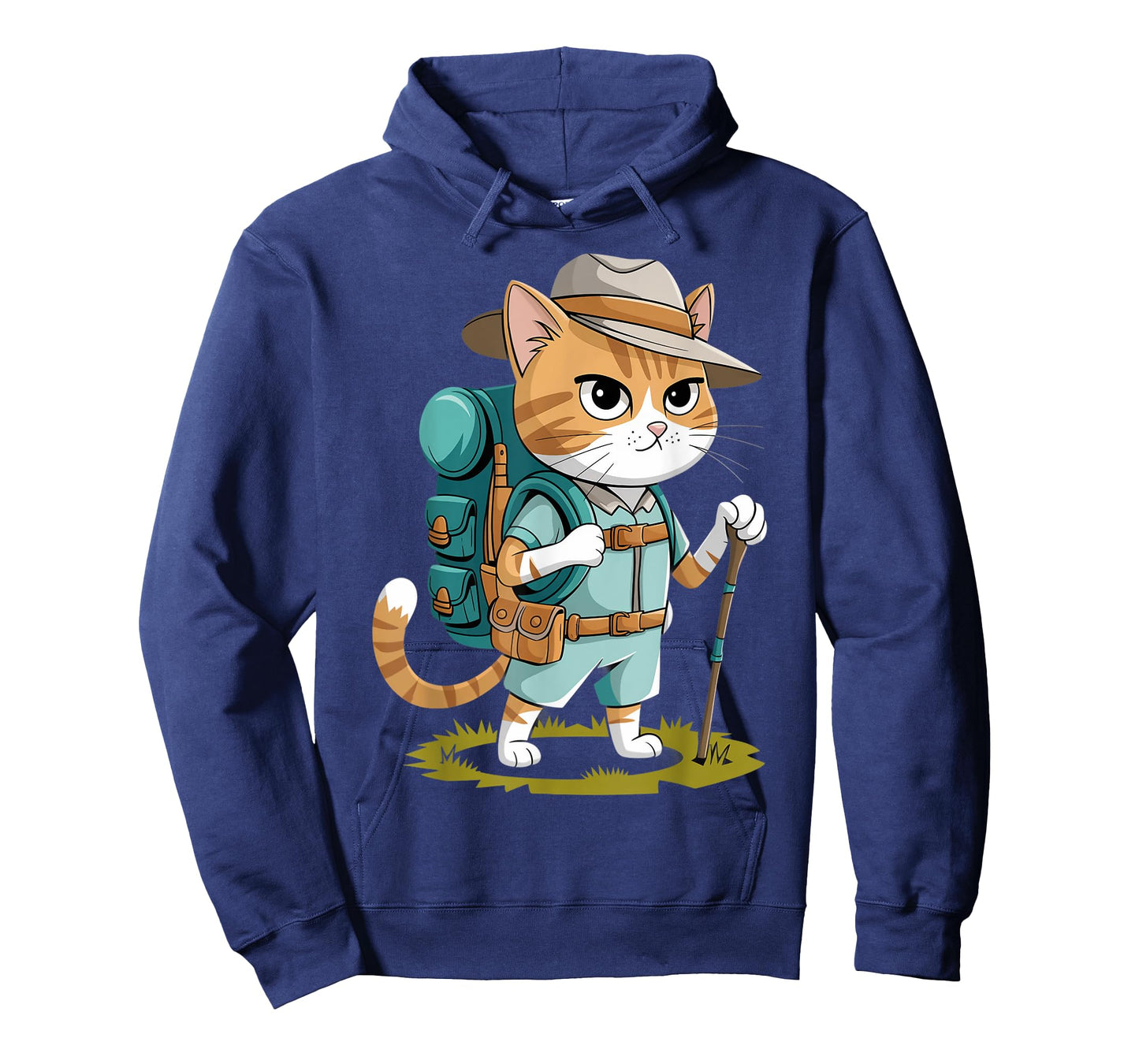 Funny Cat With Hiking Backpack Hiking Cat Adventure Graphic T-Shirt