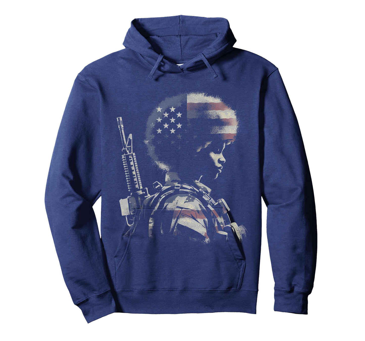 Female Soldier American Flag - Patriotic USA Afro Veteran T-Shirt