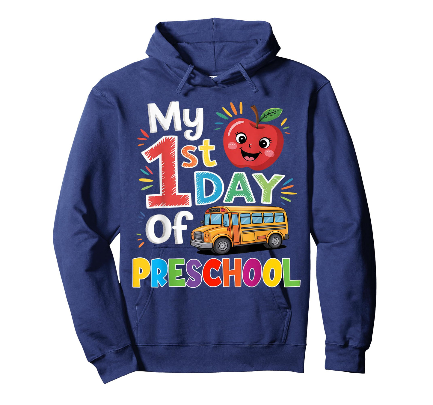 My First Day of Preschool Funny School Bus Apple Funny T-Shirt