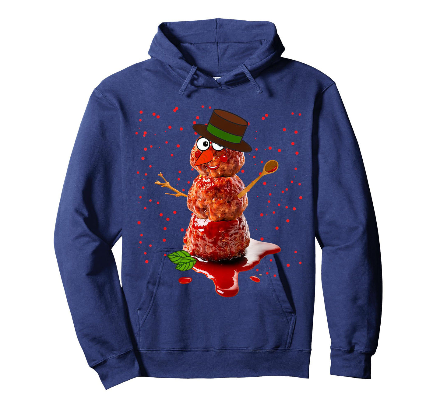 Meatball Snowman Italian Food Ugly Christmas Sweater Snowman T-Shirt
