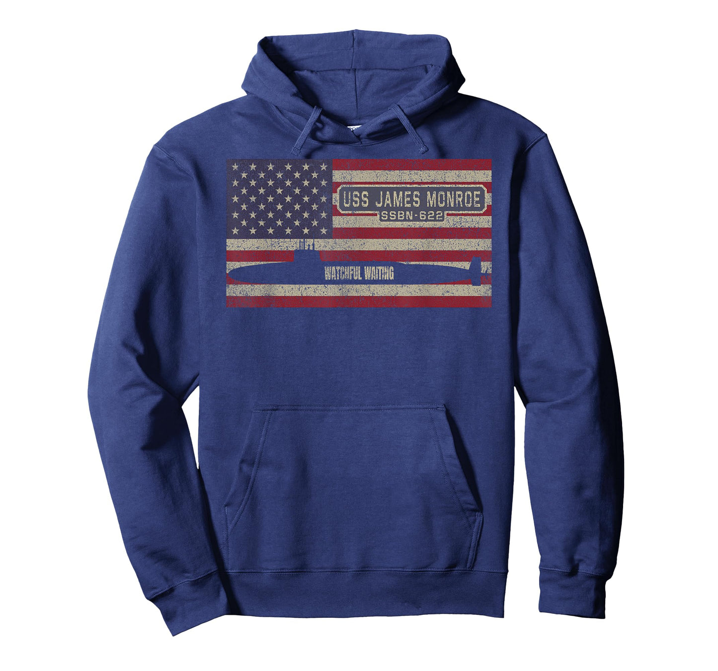USS James Monroe SSBN-622 Nuclear Submarine American Flag T-Shirt