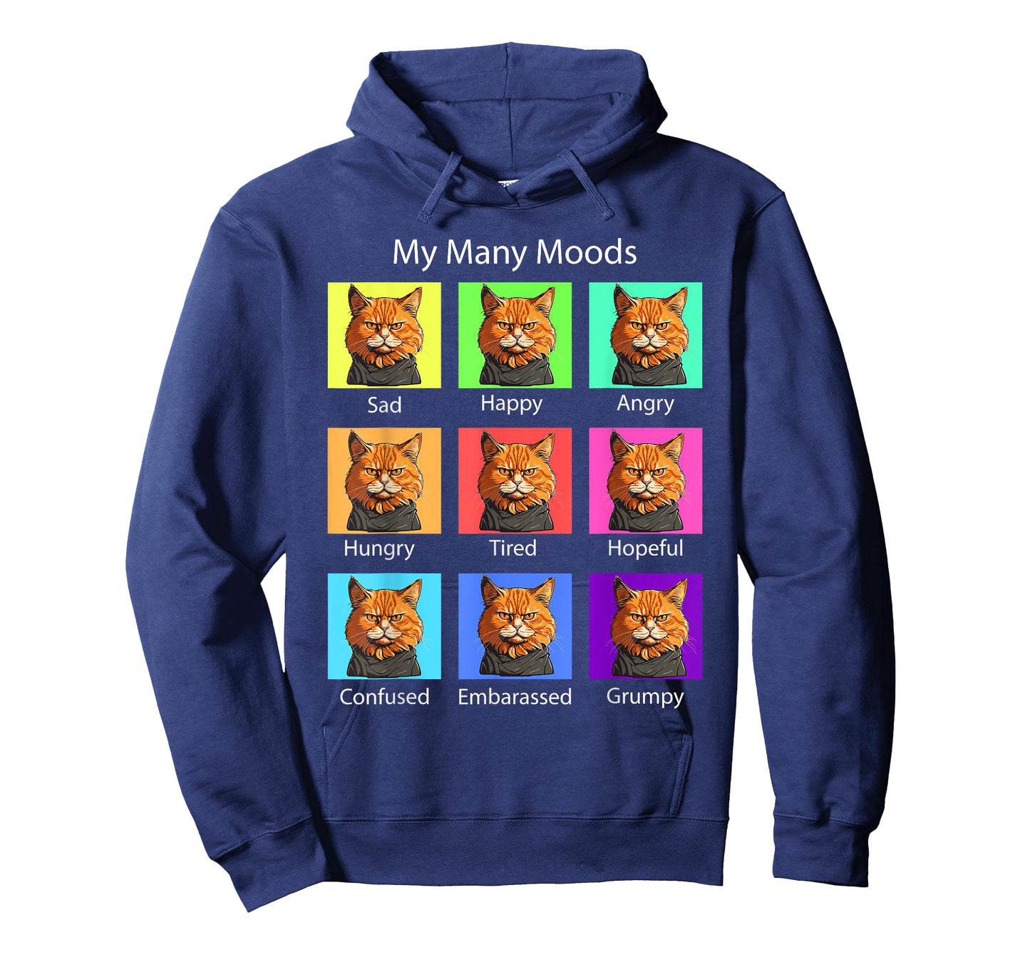 My Many Moods Funny Cat Grumpy Face - Kitten Cat Lover T-Shirt