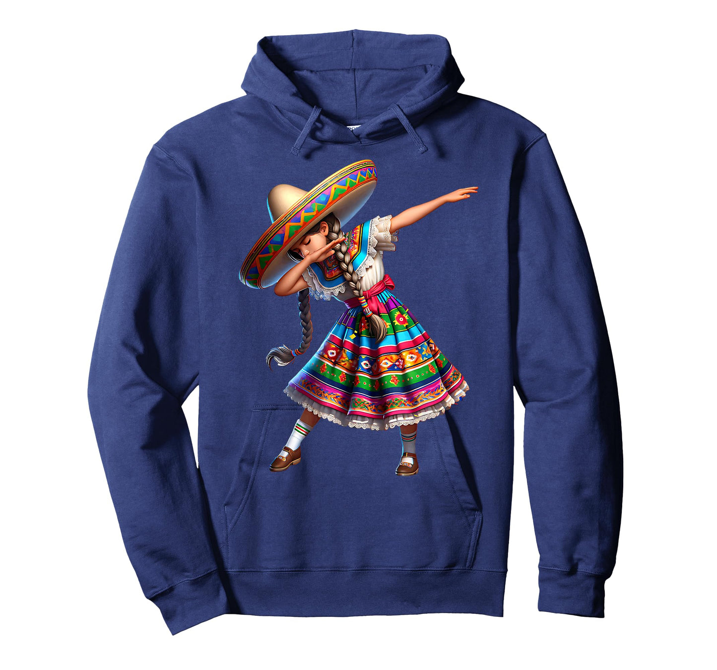 Funny Dabbing Mexican Poncho Sombrero Cinco de Mayo Girl T-Shirt