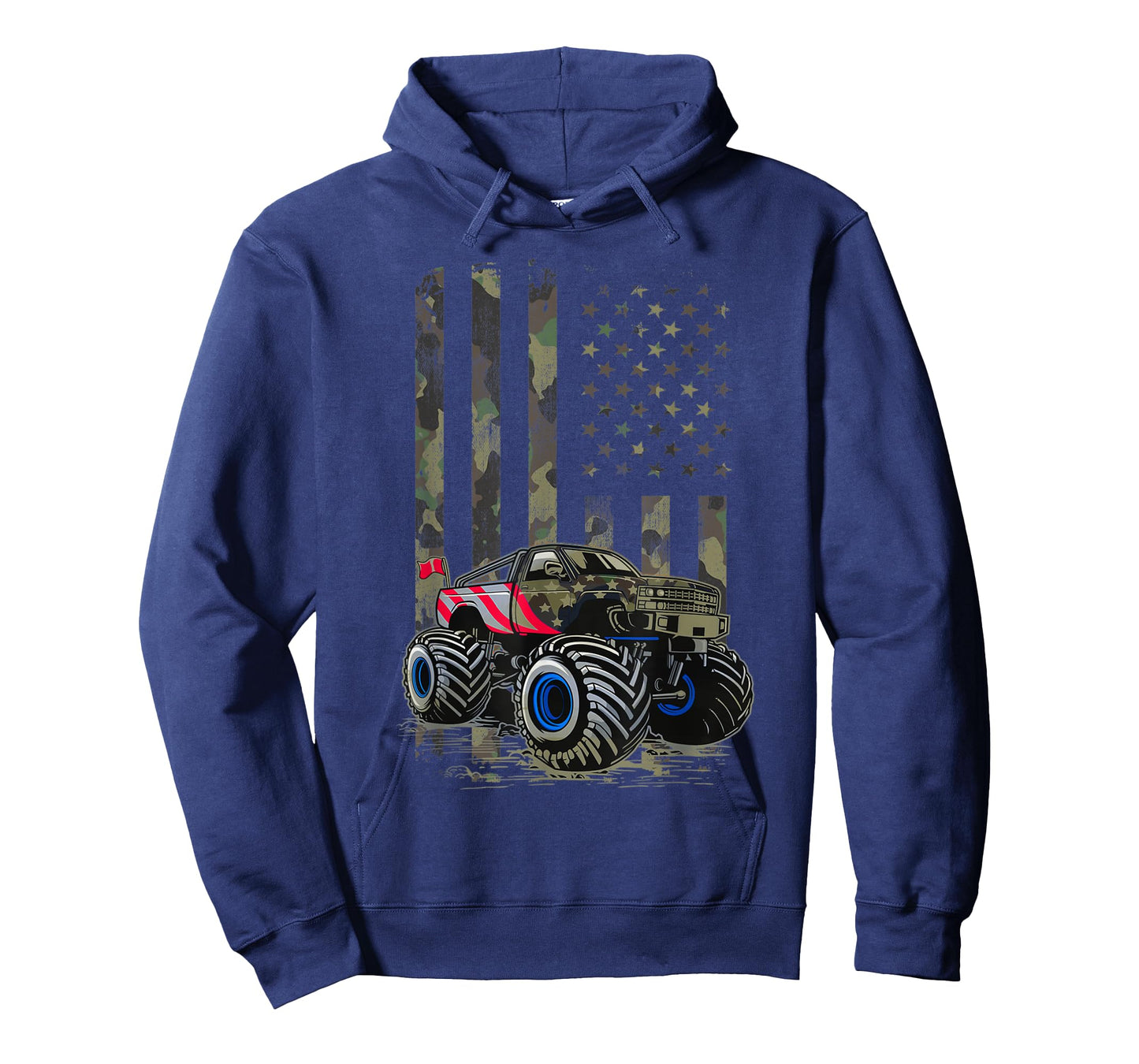 USA Flag Monster Truck Army Camouflage, Monster Trucks Lover T-Shirt