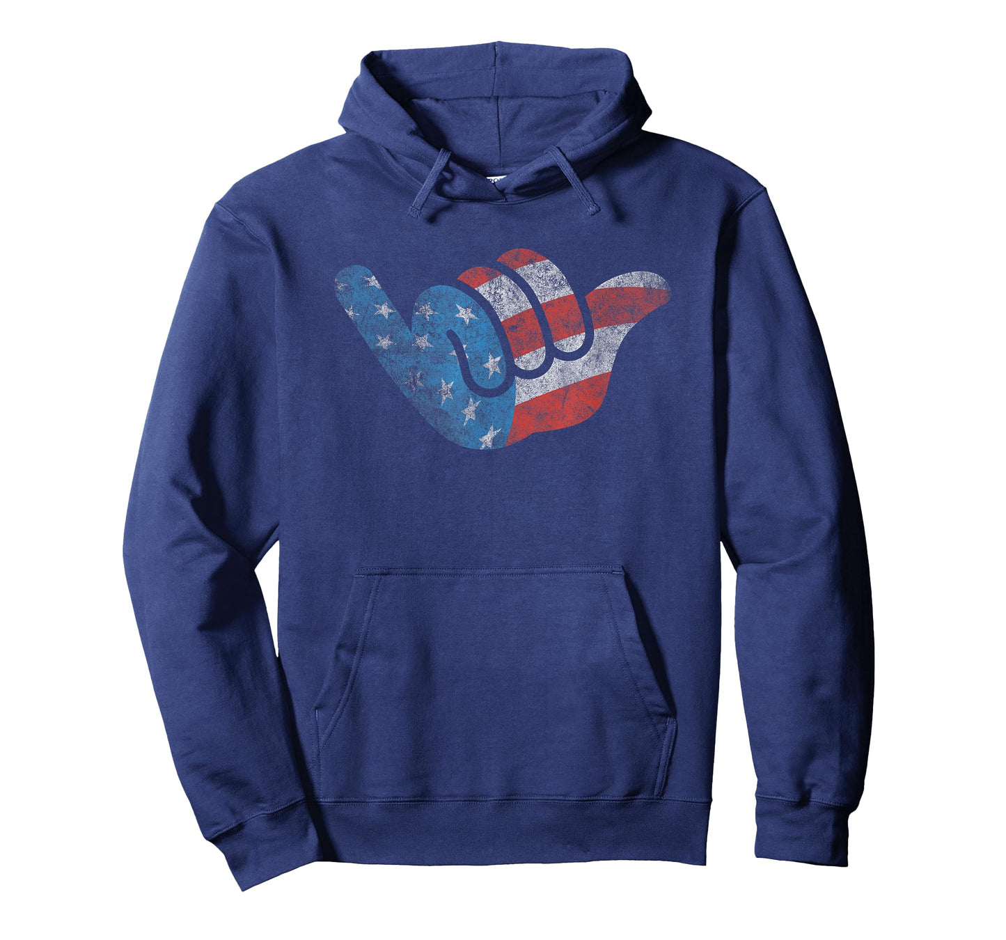 Patriotic Surfer Hang Shirt American Flag Loose Hand Sign T-Shirt