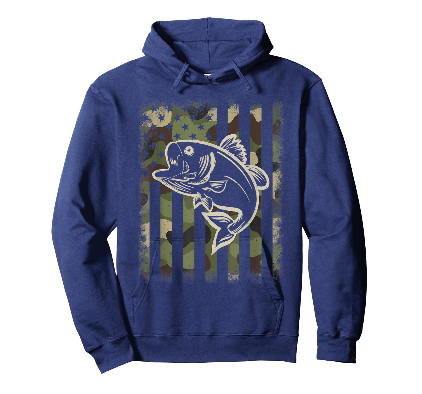 Camouflage American Flag Fishing Fisherman Bass Fish Men T-Shirt
