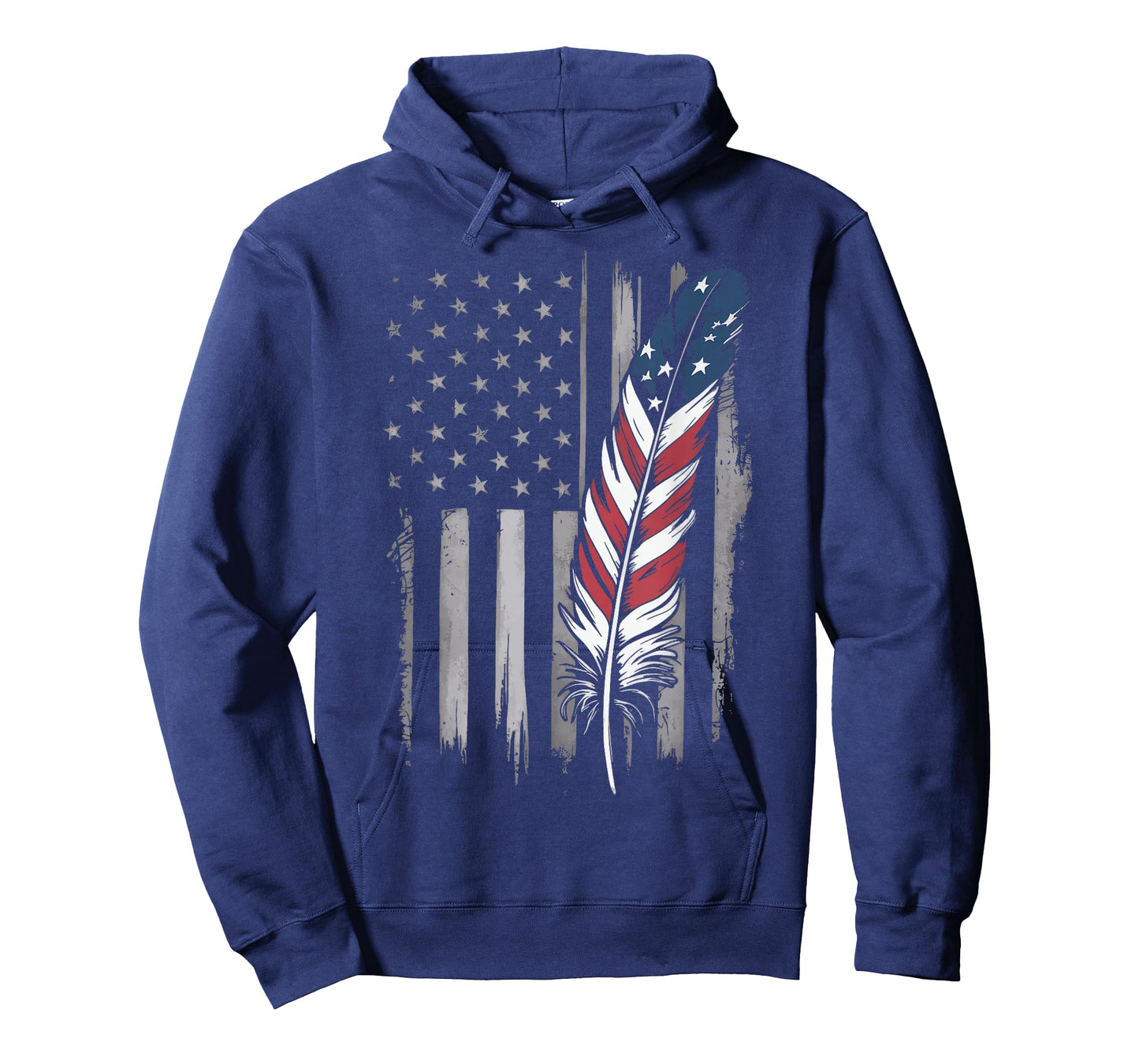 Feather USA Flag Native American Tribal Tradition T-Shirt