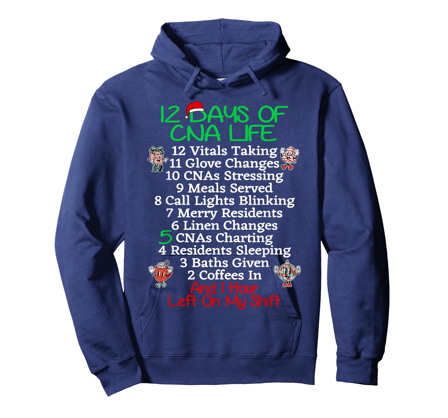 12 Days of CNA Life Certified Nursing Assistant Christmas RN T-Shirt