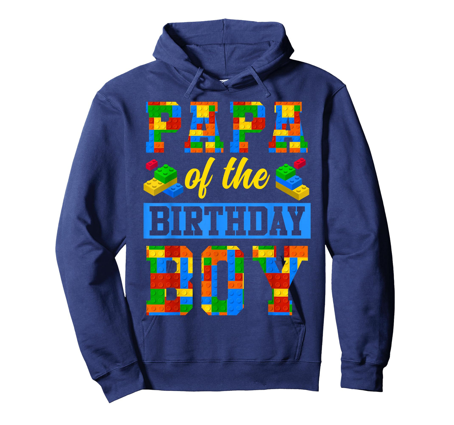 Papa Of The Birthday Boy Building Block Bday Party T-Shirt