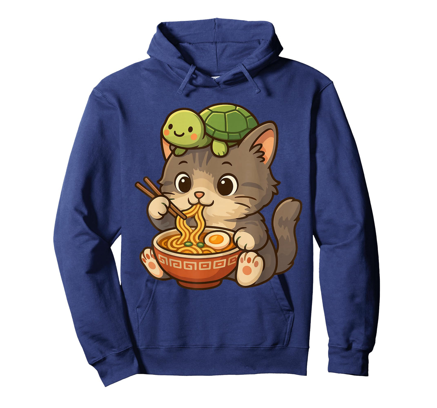Cute Cat Eating Ramen, for Kids & Turtle | Kawaii Kitten T-Shirt