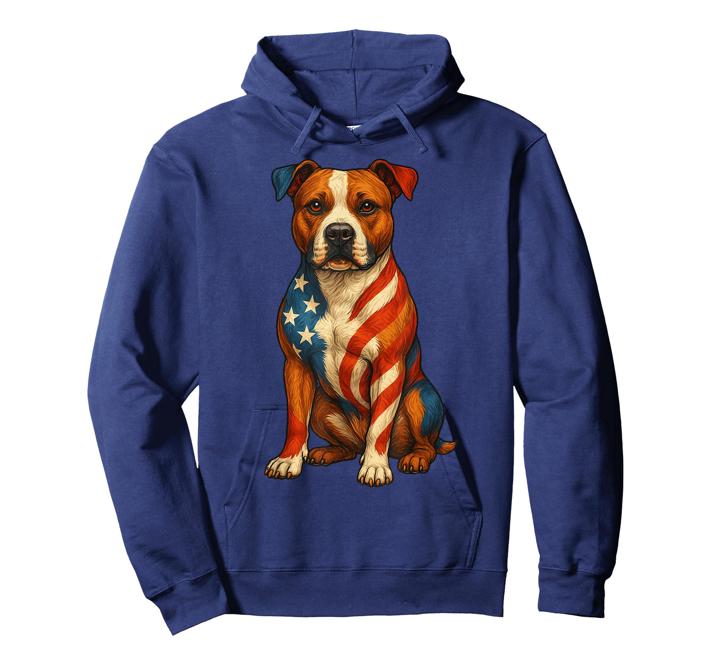 Staffordshire Bull Terrier Patriotic 4th July American Flag T-Shirt