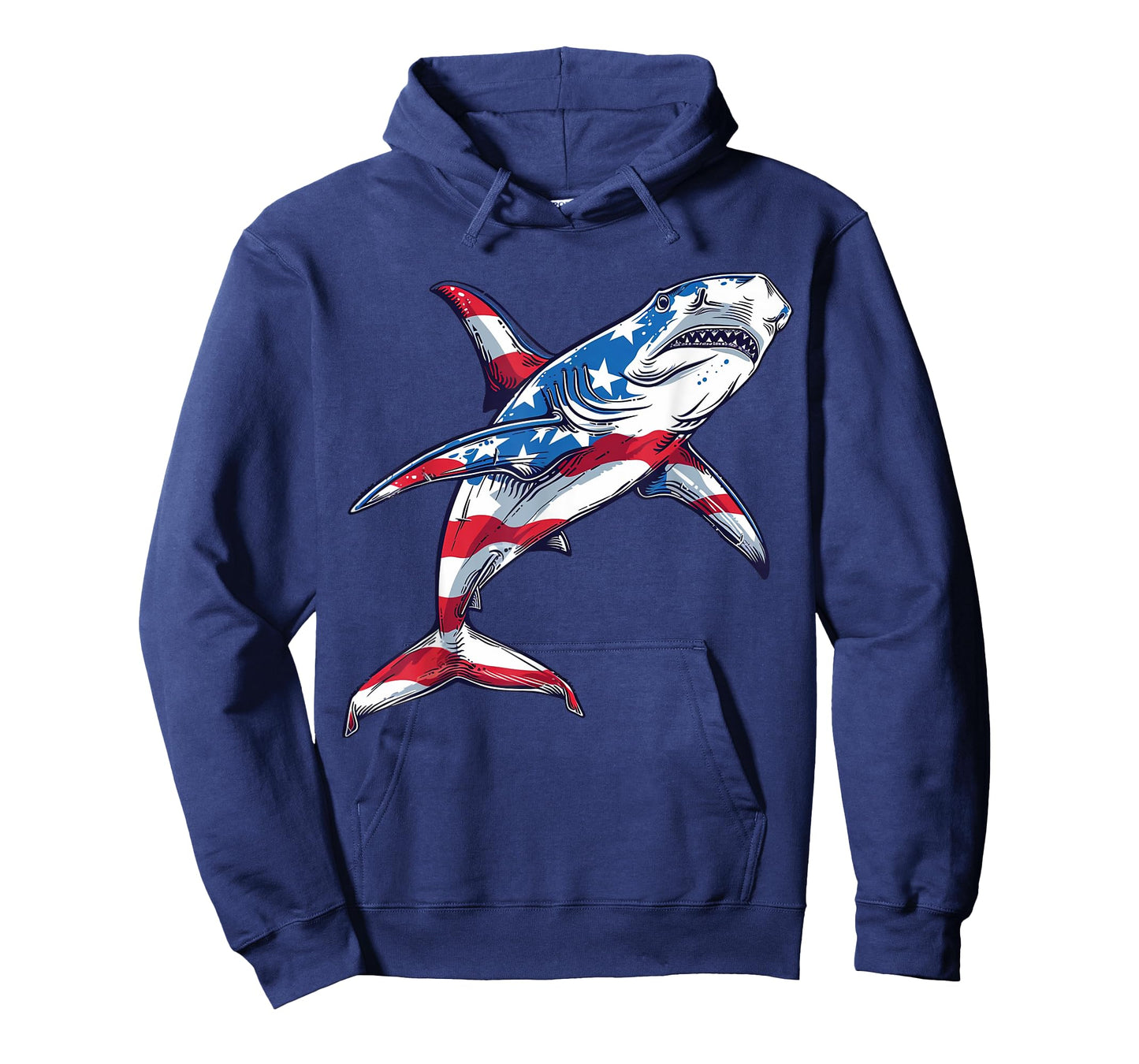Hammerhead Shark American Flag 4th of July Day Women Kids T-Shirt