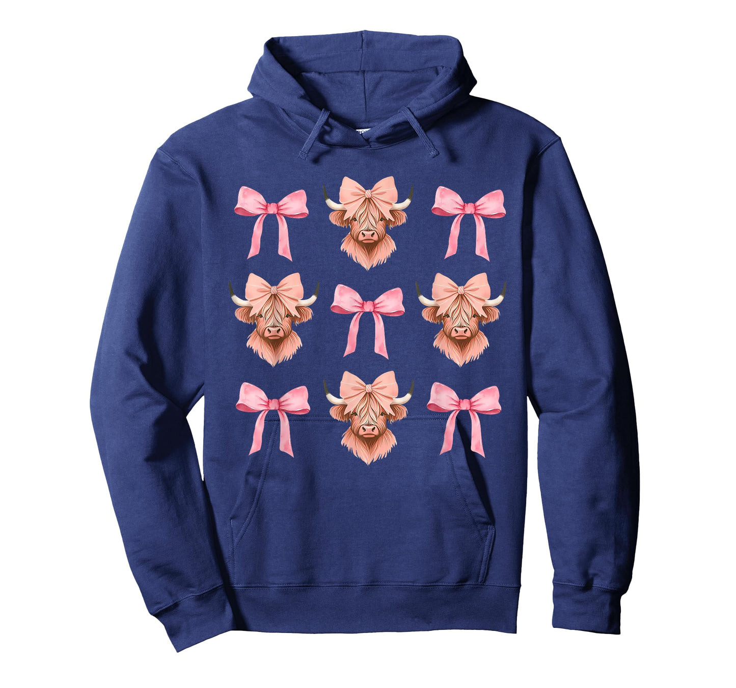 Pink Bow Cute Coquette Highland Cow Cowgirl Aesthetic T-Shirt