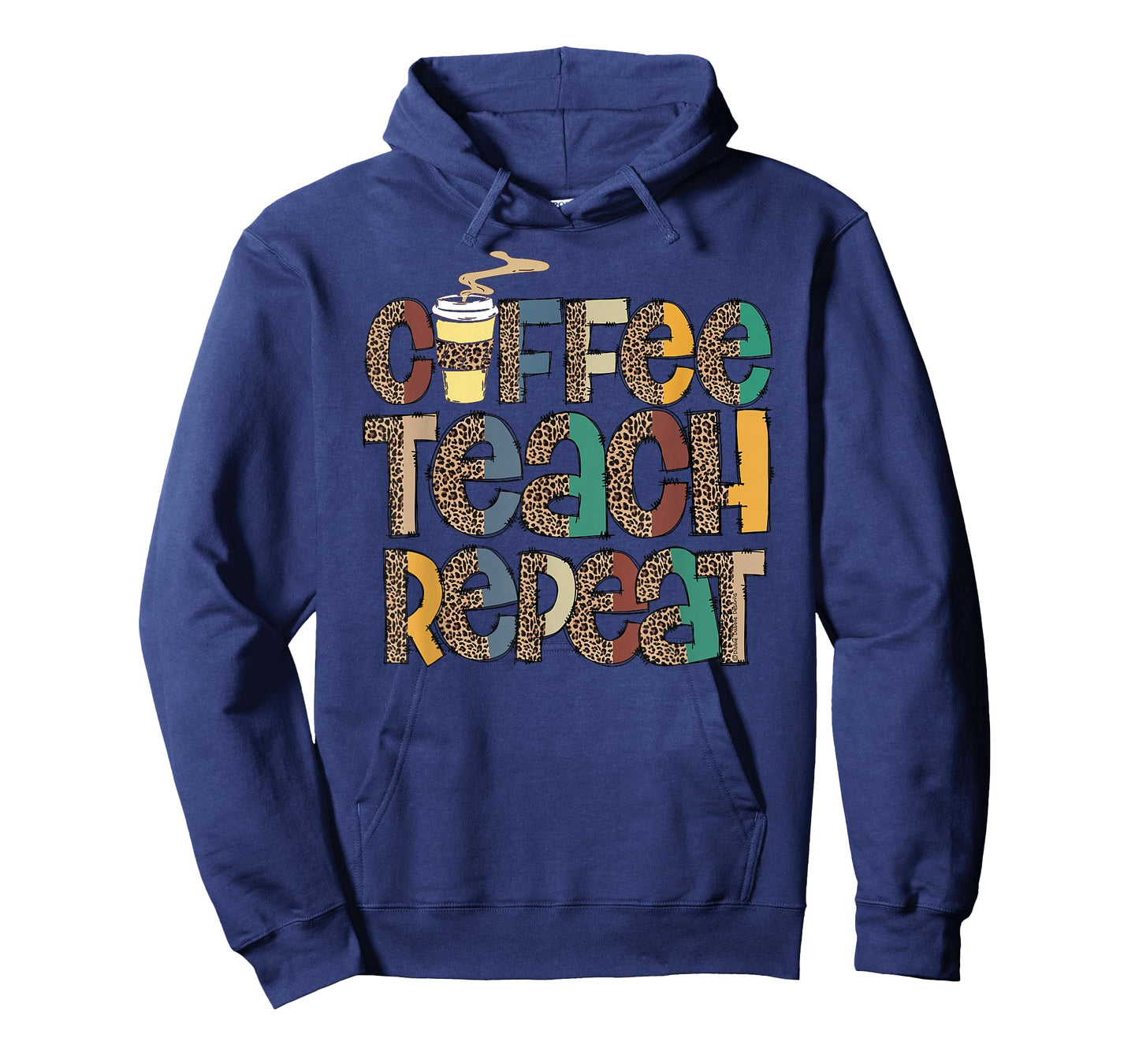 Coffee Teach Repeat Leopard Print Back to School Teachers T-Shirt